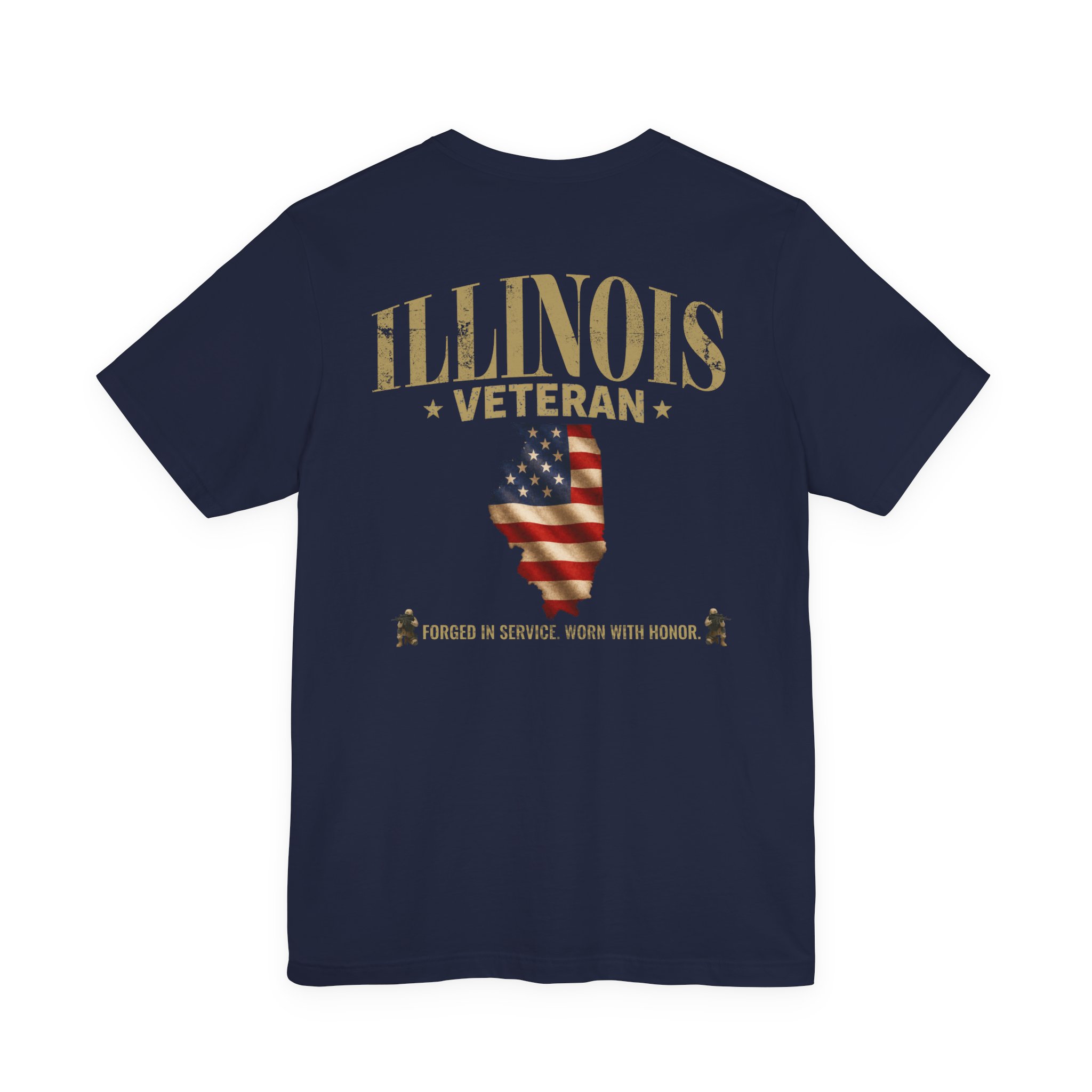 Illinois Veteran T-Shirt — American Flag Alaska Map Military Tribute Tee - Image 47