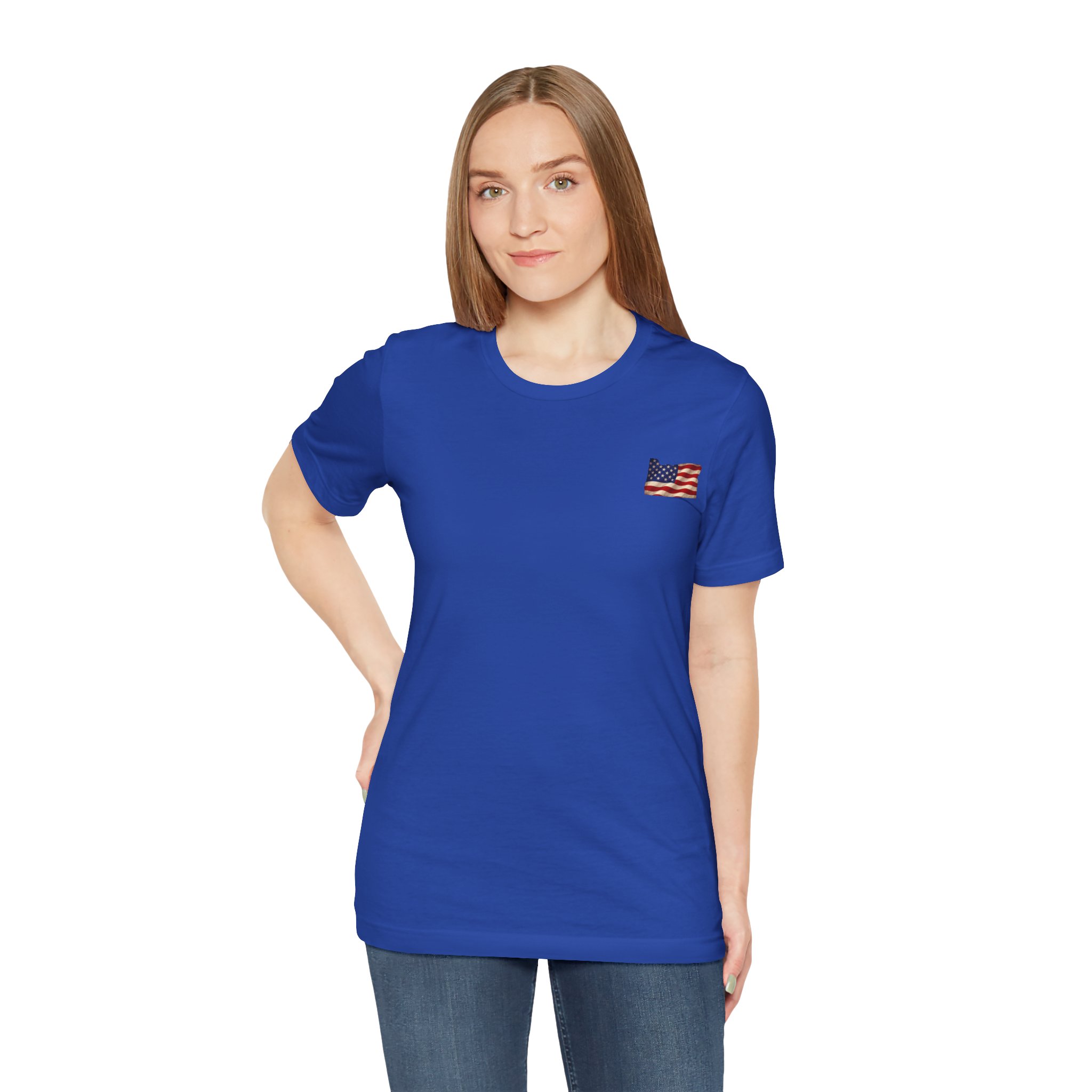 Oregon Veteran T-Shirt — American Flag Map Military Tribute Tee - Image 9