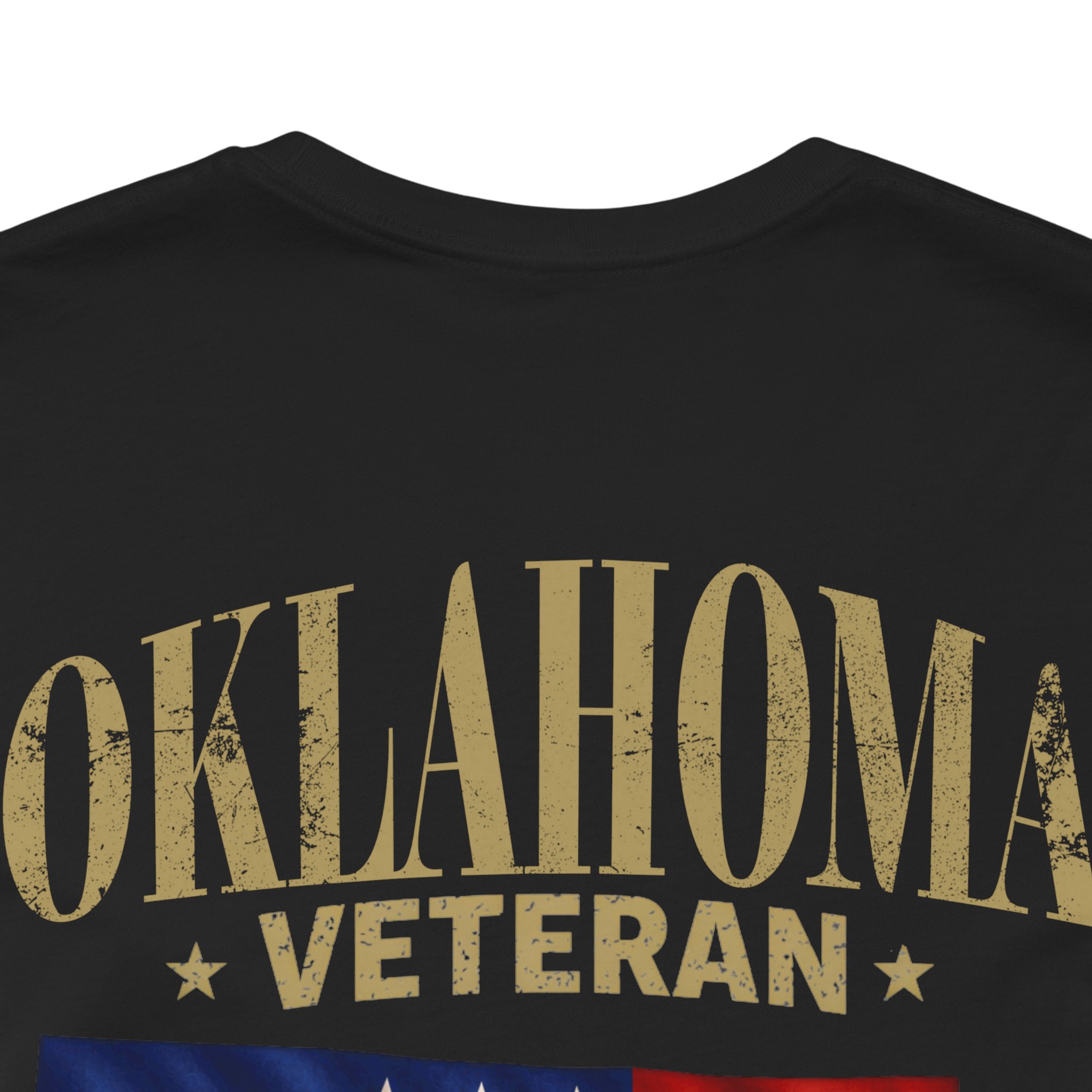 Oklahoma Veteran T-Shirt — American Flag Map Military Tribute Tee - Image 3