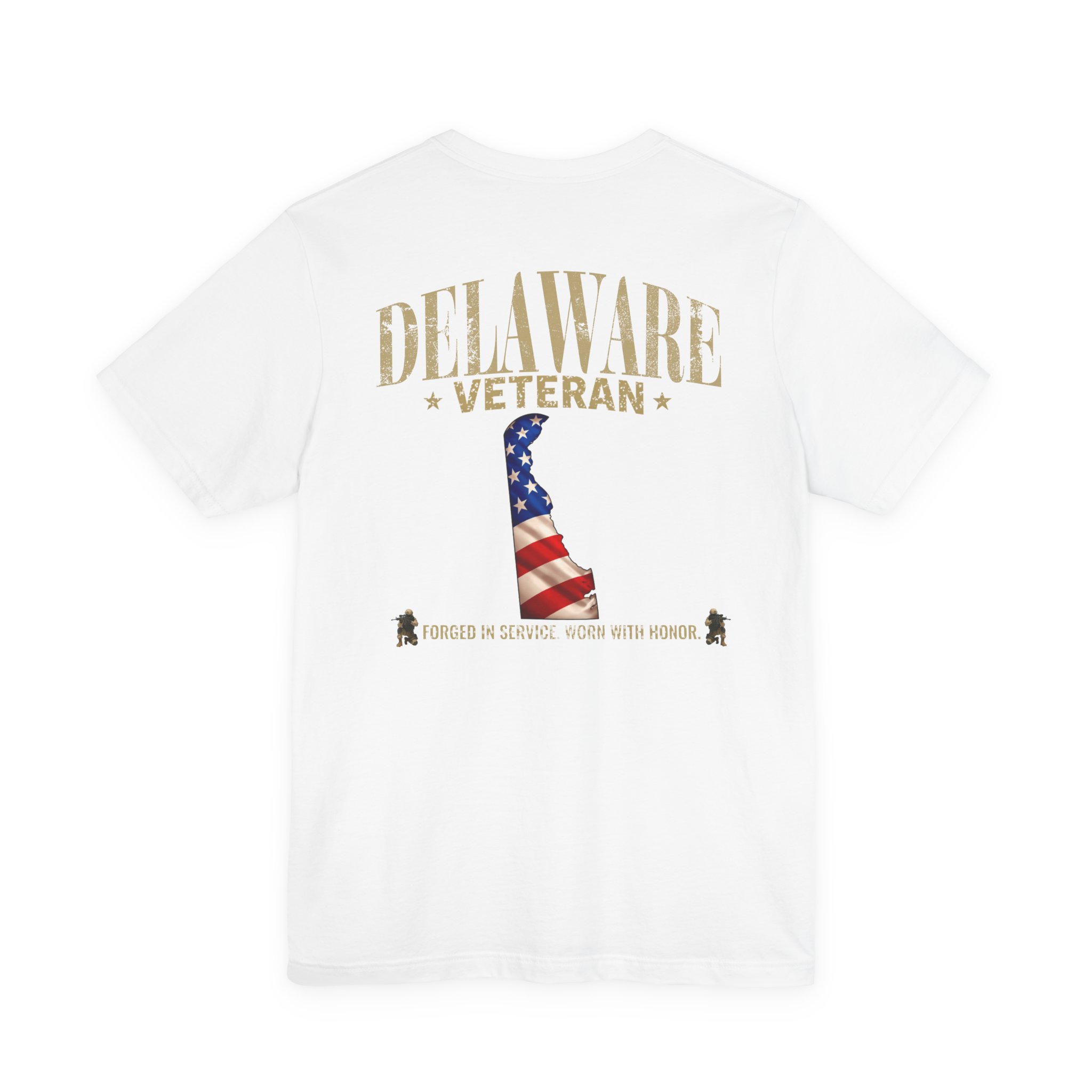 Delaware Veteran T-Shirt — American Flag Map Military Tribute Tee - Image 12