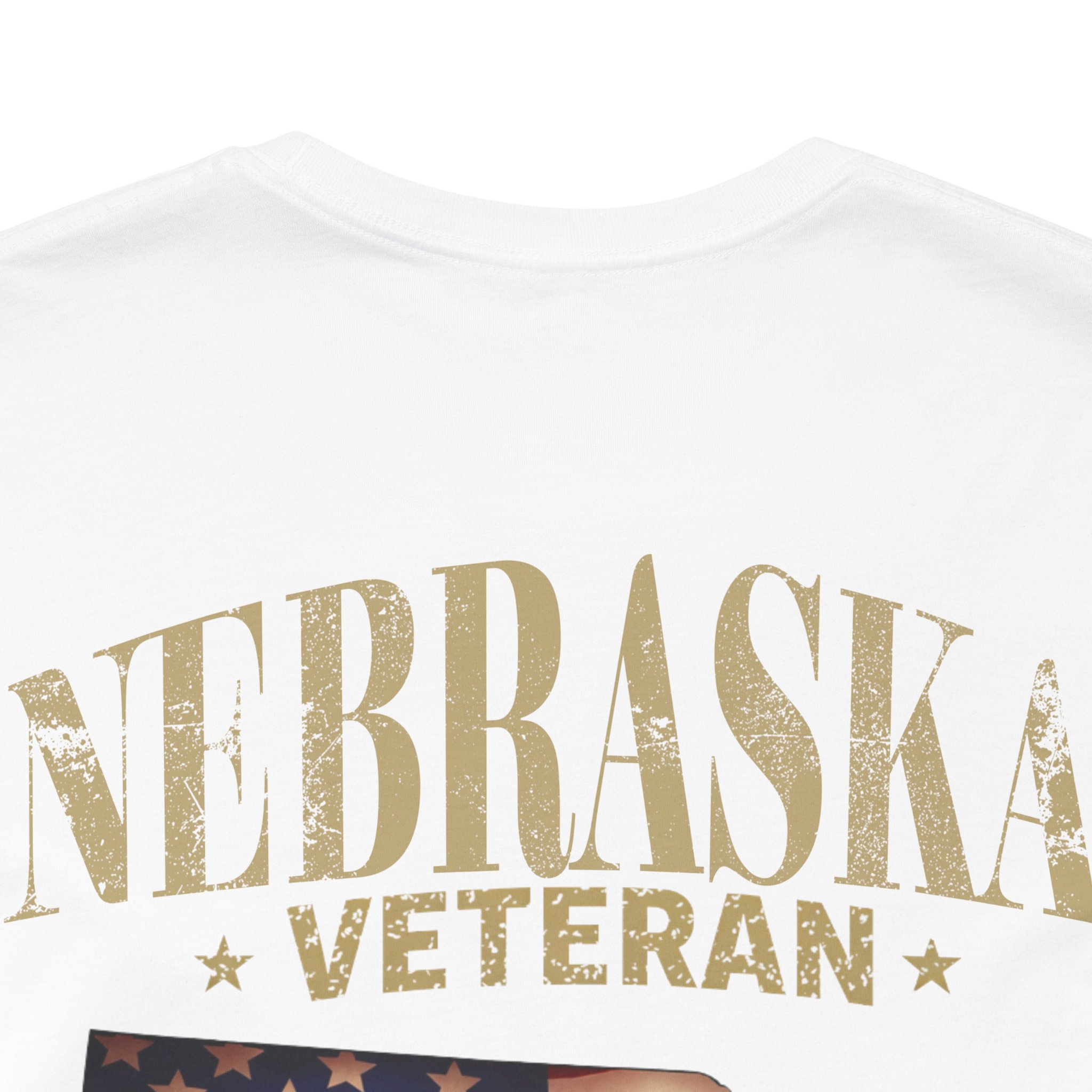 Nebraska Veteran T-Shirt — American Flag Map Military Tribute Tee - Image 24