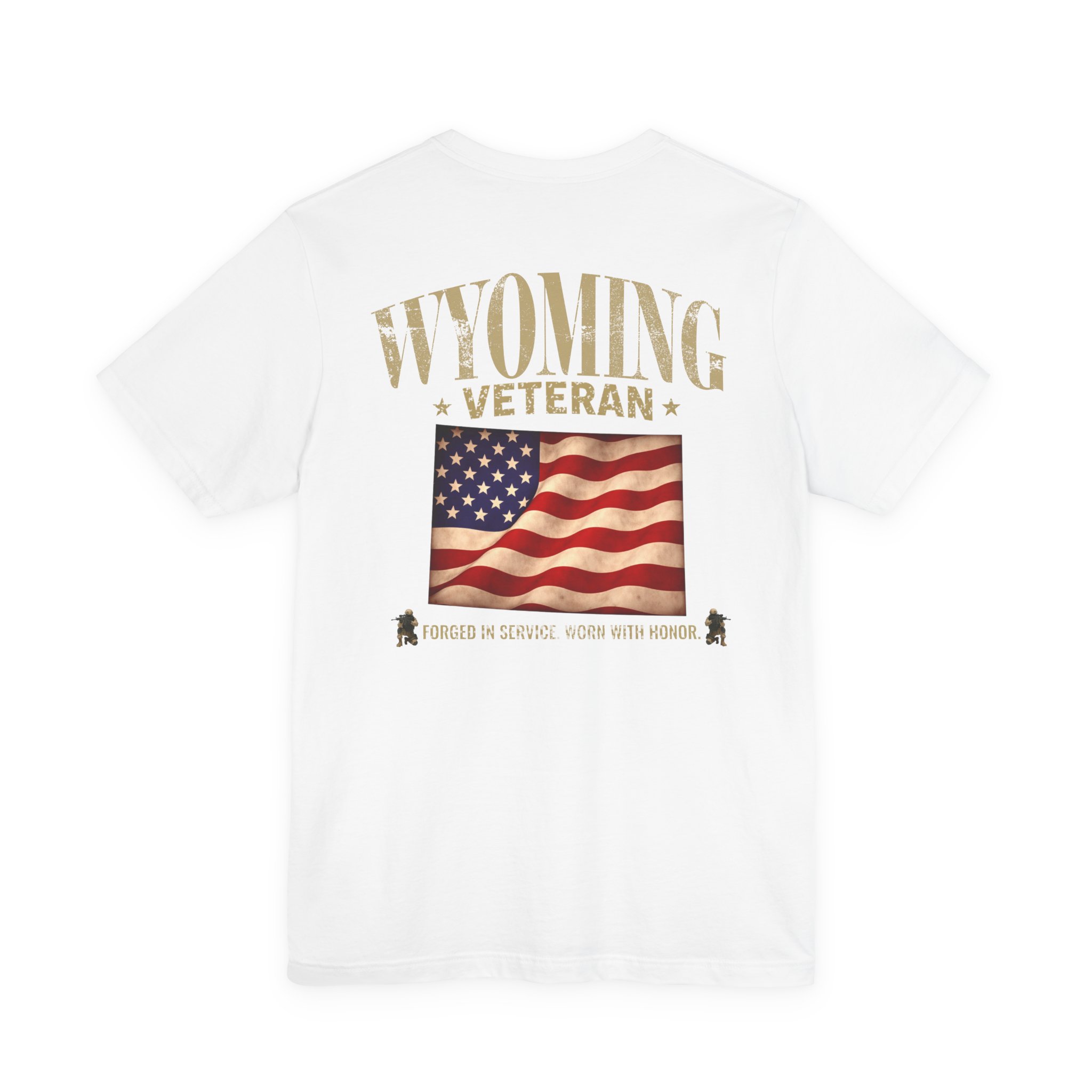 Wyoming Veteran T-Shirt — American Flag Map Military Tribute Tee - Image 22