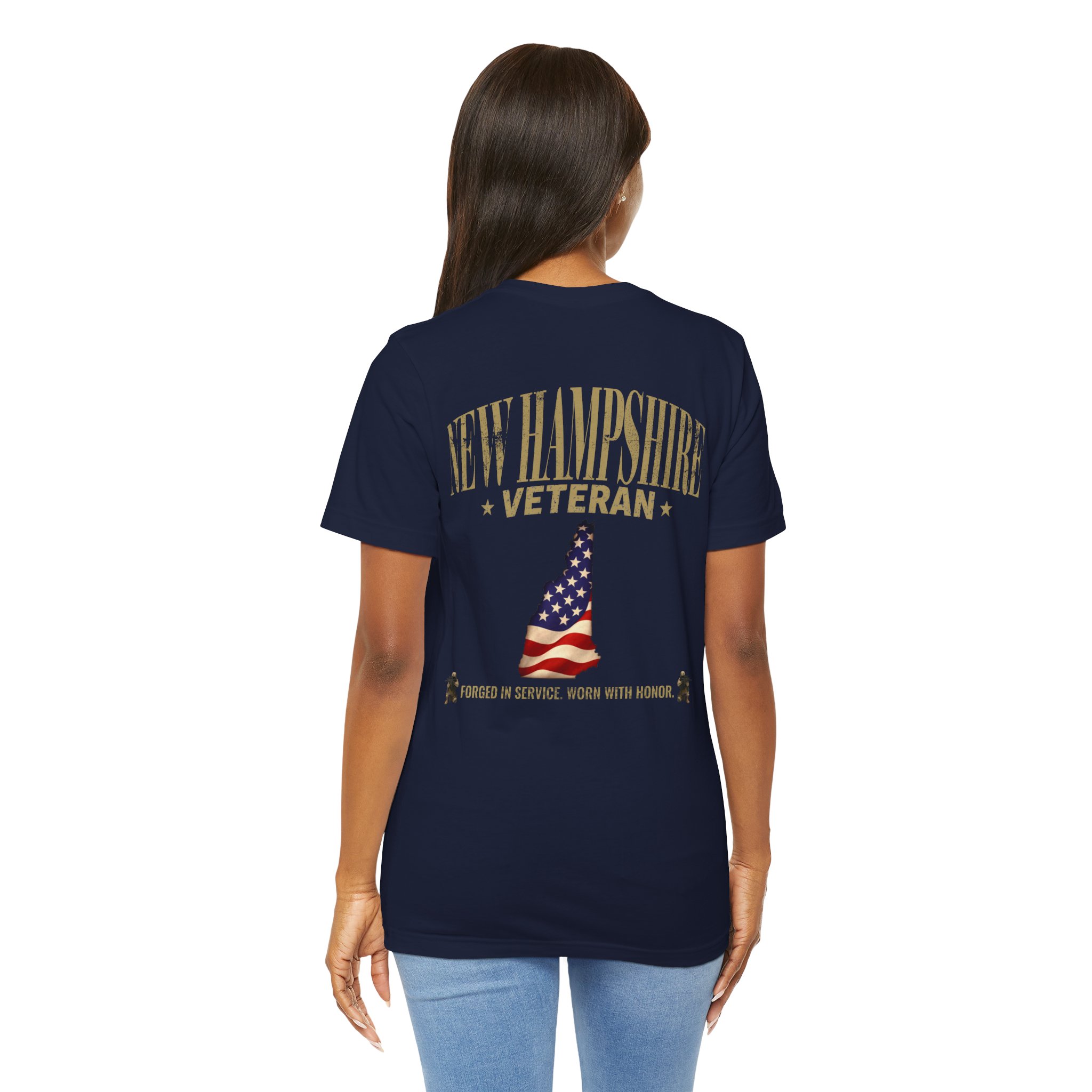 New Hampshire Veteran T-Shirt — American Flag Map Military Tribute Tee - Image 15