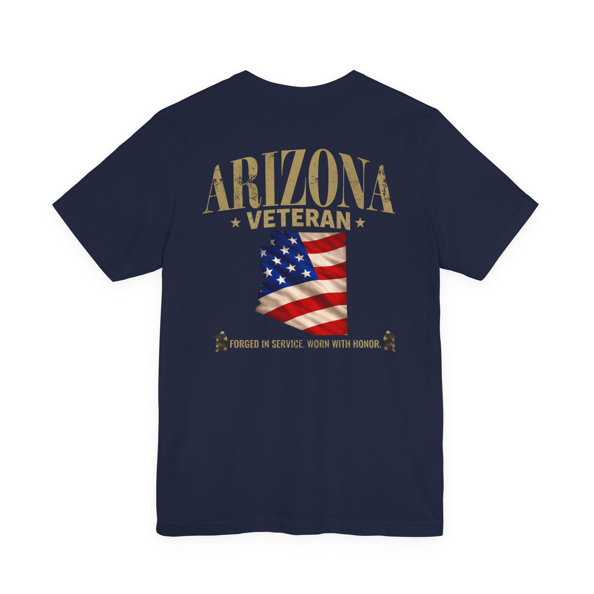 Arizona Veteran T-Shirt — American Flag Map Military Tribute Tee - Image 3