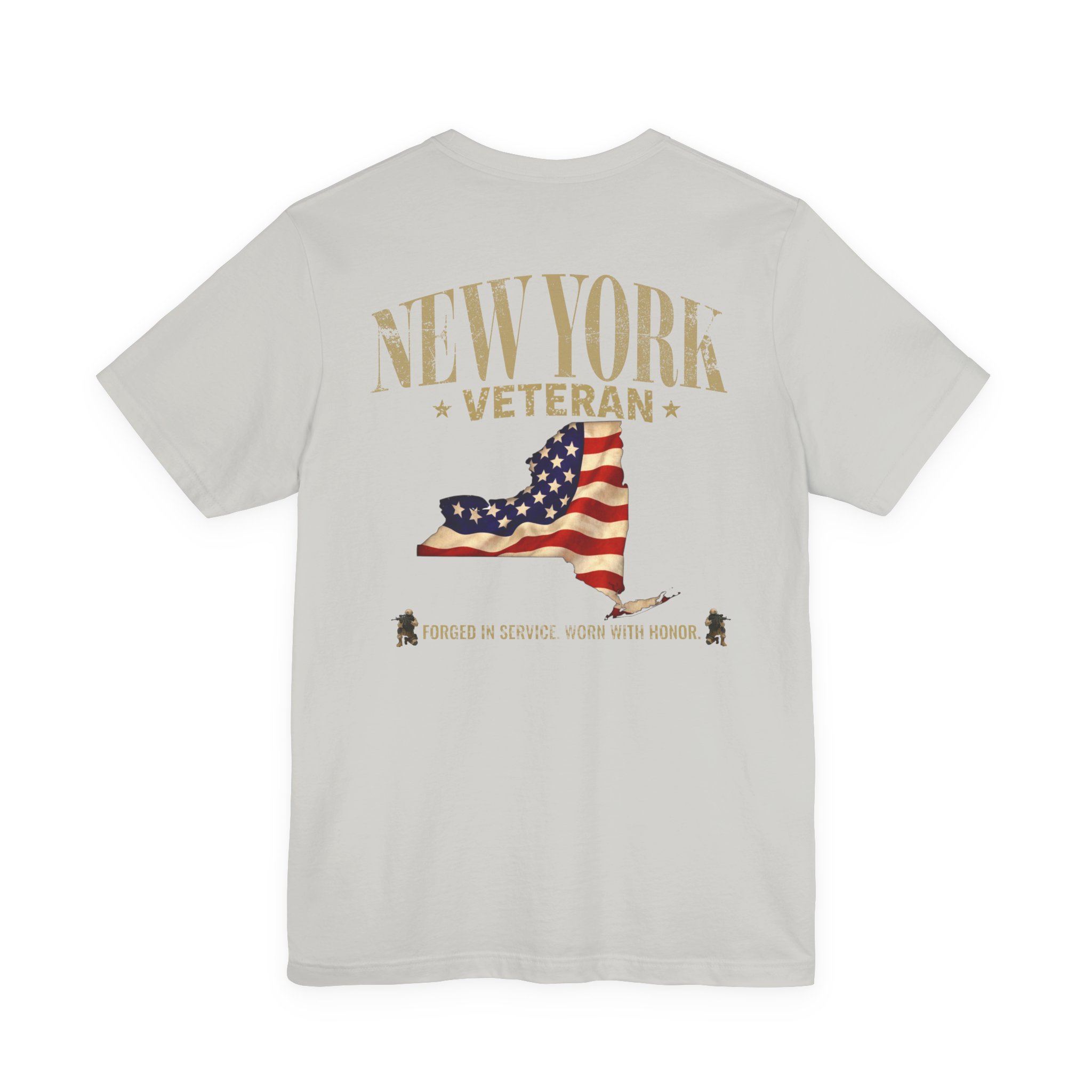 New York Veteran T-Shirt — American Flag Map Military Tribute Tee - Image 22