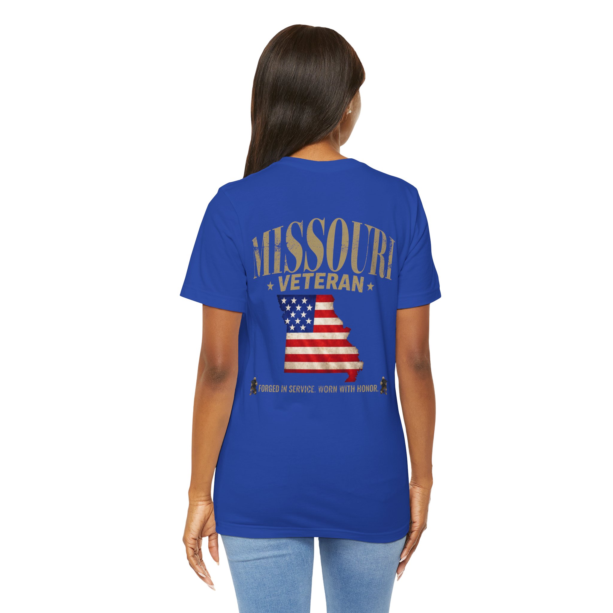 Missouri Veteran T-Shirt — American Flag Map Military Tribute Tee - Image 5