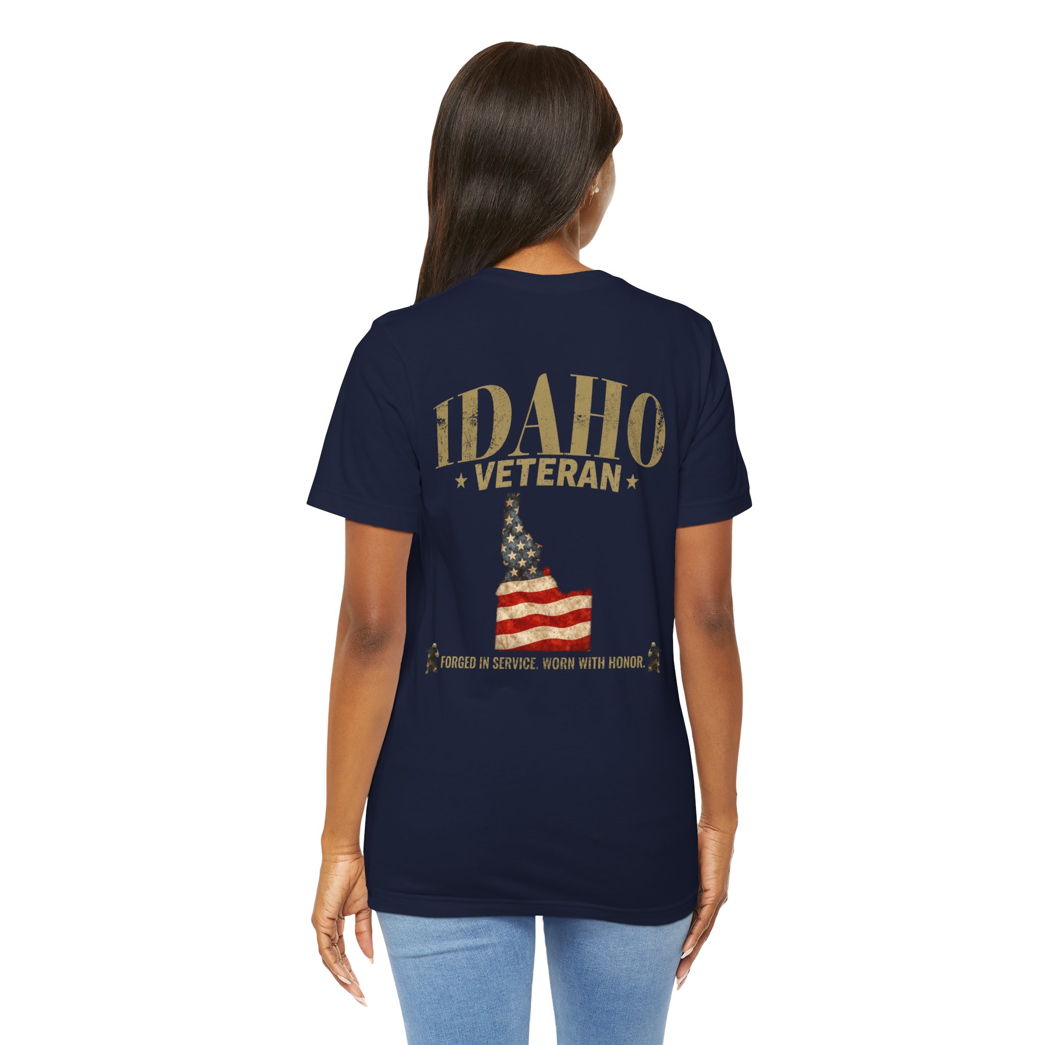 Idaho Veteran T-Shirt — American Flag Map Military Tribute Tee - Image 45