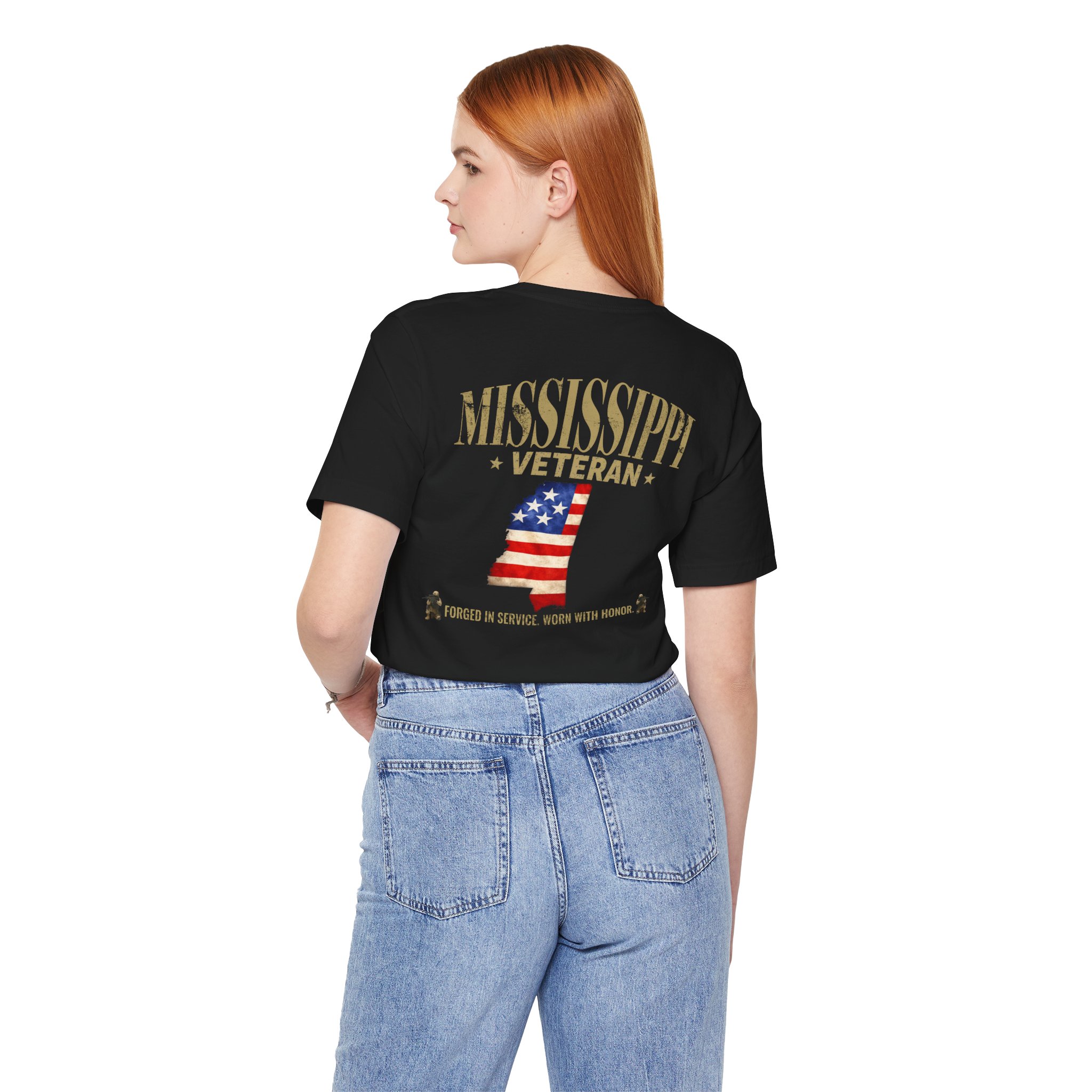 Mississippi Veteran T-Shirt — American Flag Alaska Map Military Tribute Tee - Image 16