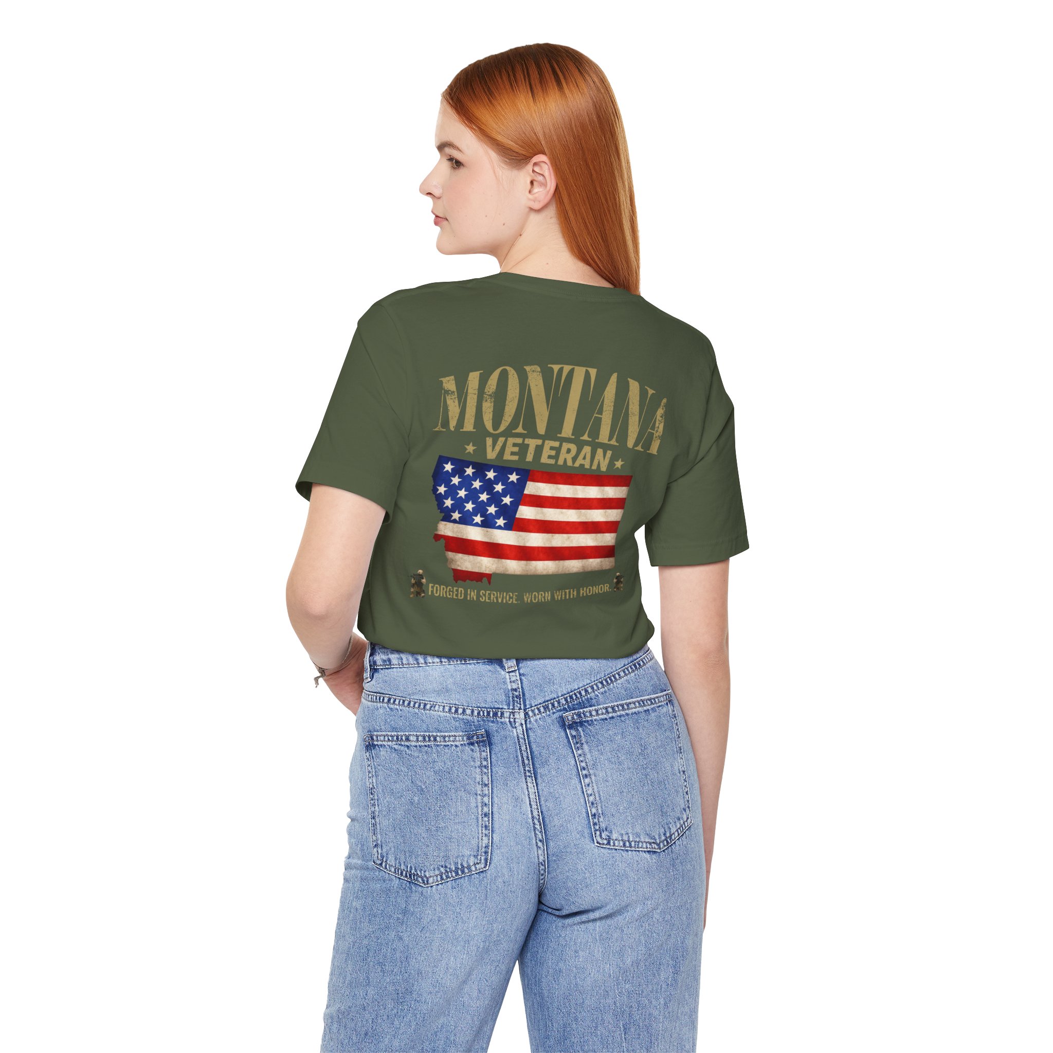 Montana Veteran T-Shirt — American Flag Alaska Map Military Tribute Tee - Image 40