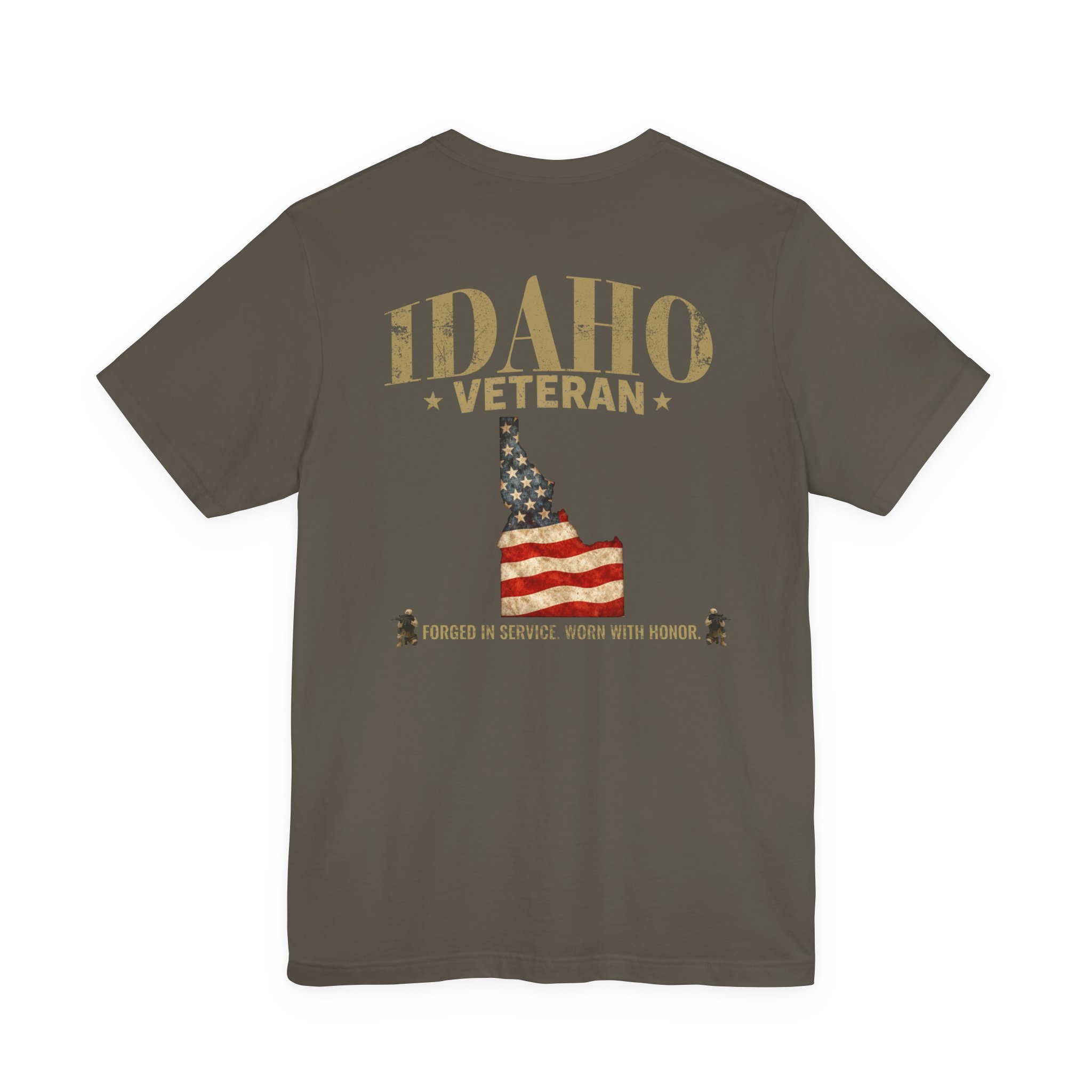Idaho Veteran T-Shirt — American Flag Map Military Tribute Tee - Image 22