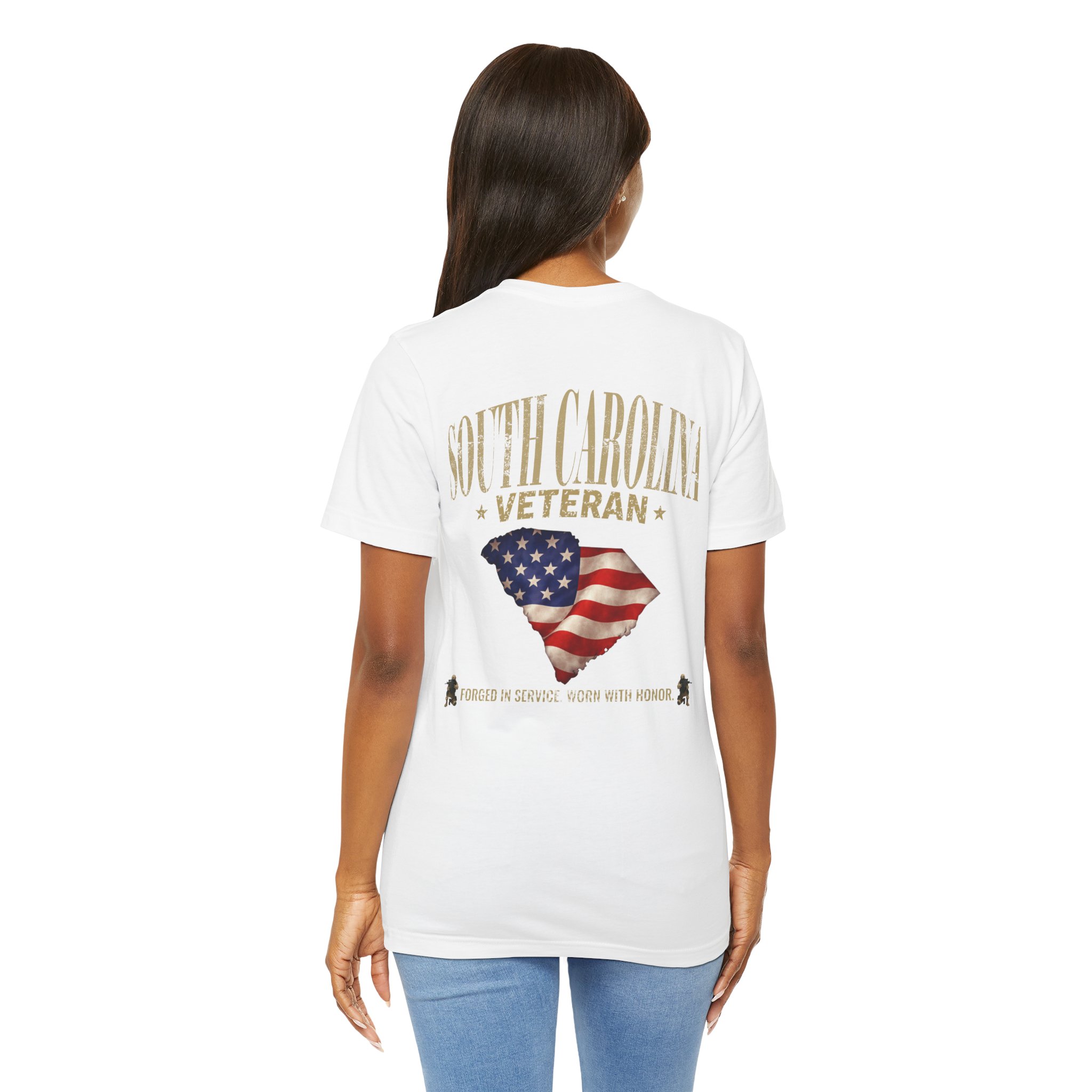 South Carolina Veteran T-Shirt — American Flag Map Military Tribute Tee - Image 25