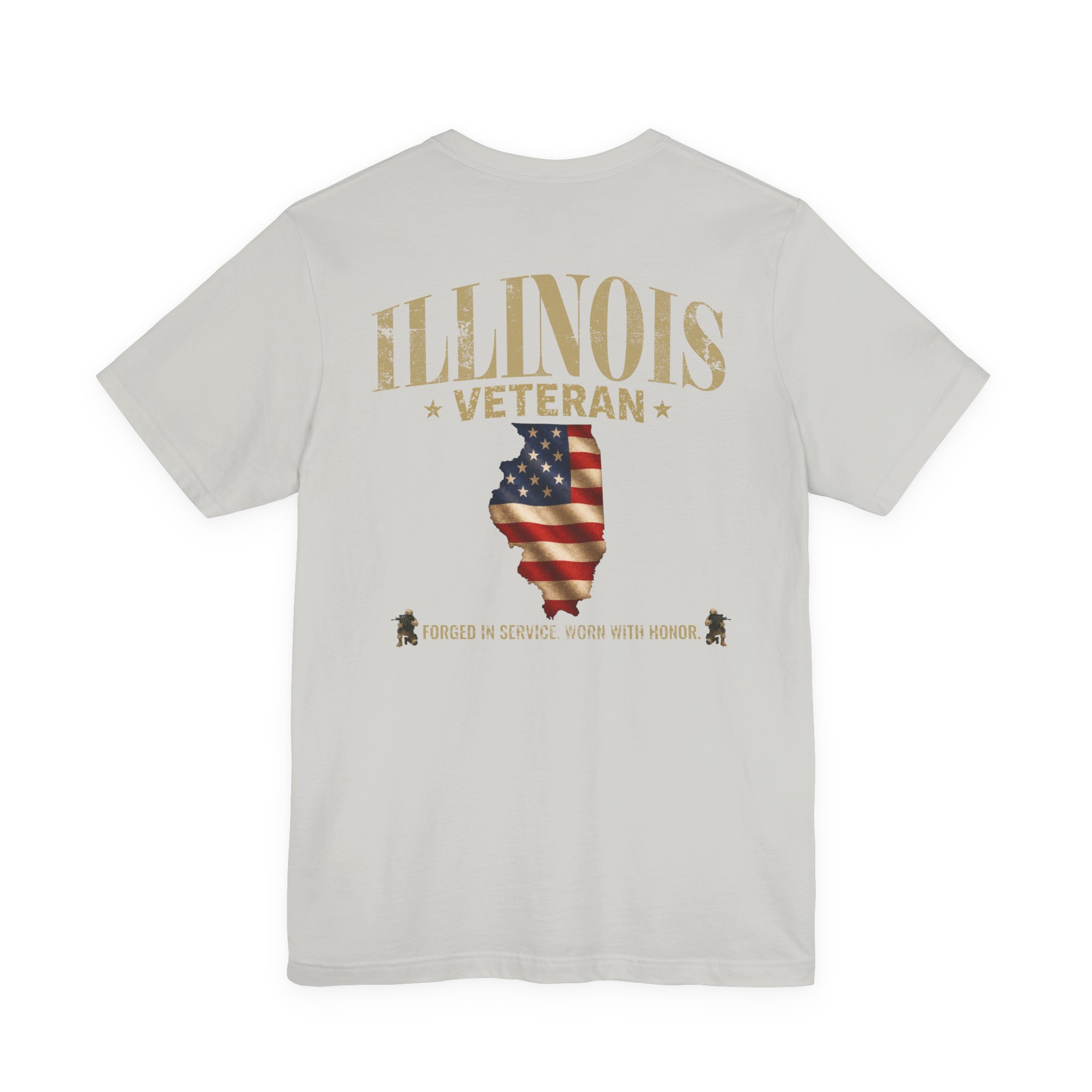 Illinois Veteran T-Shirt — American Flag Alaska Map Military Tribute Tee - Image 17
