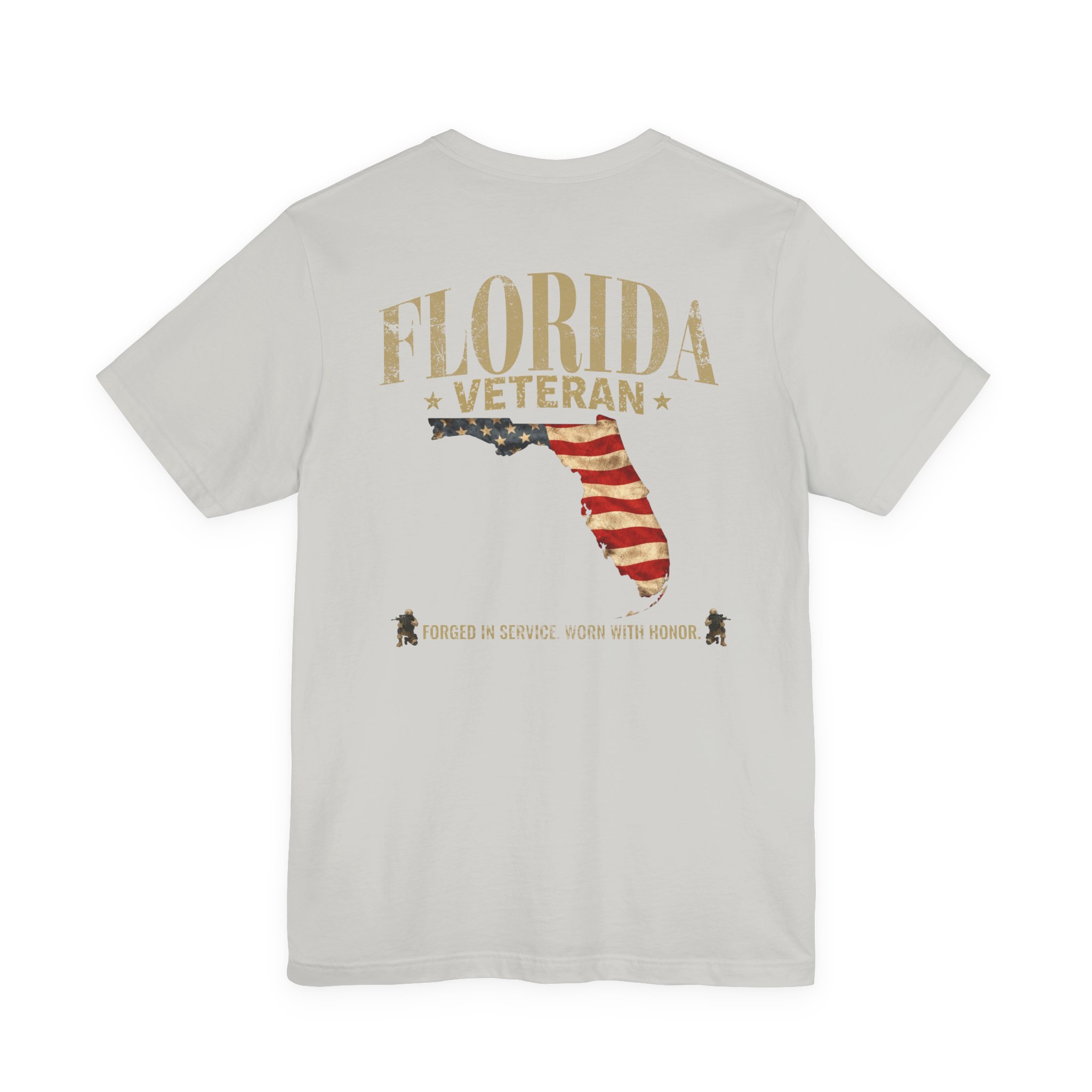 Florida Veteran T-Shirt — American Flag Map Military Tribute Tee - Image 22