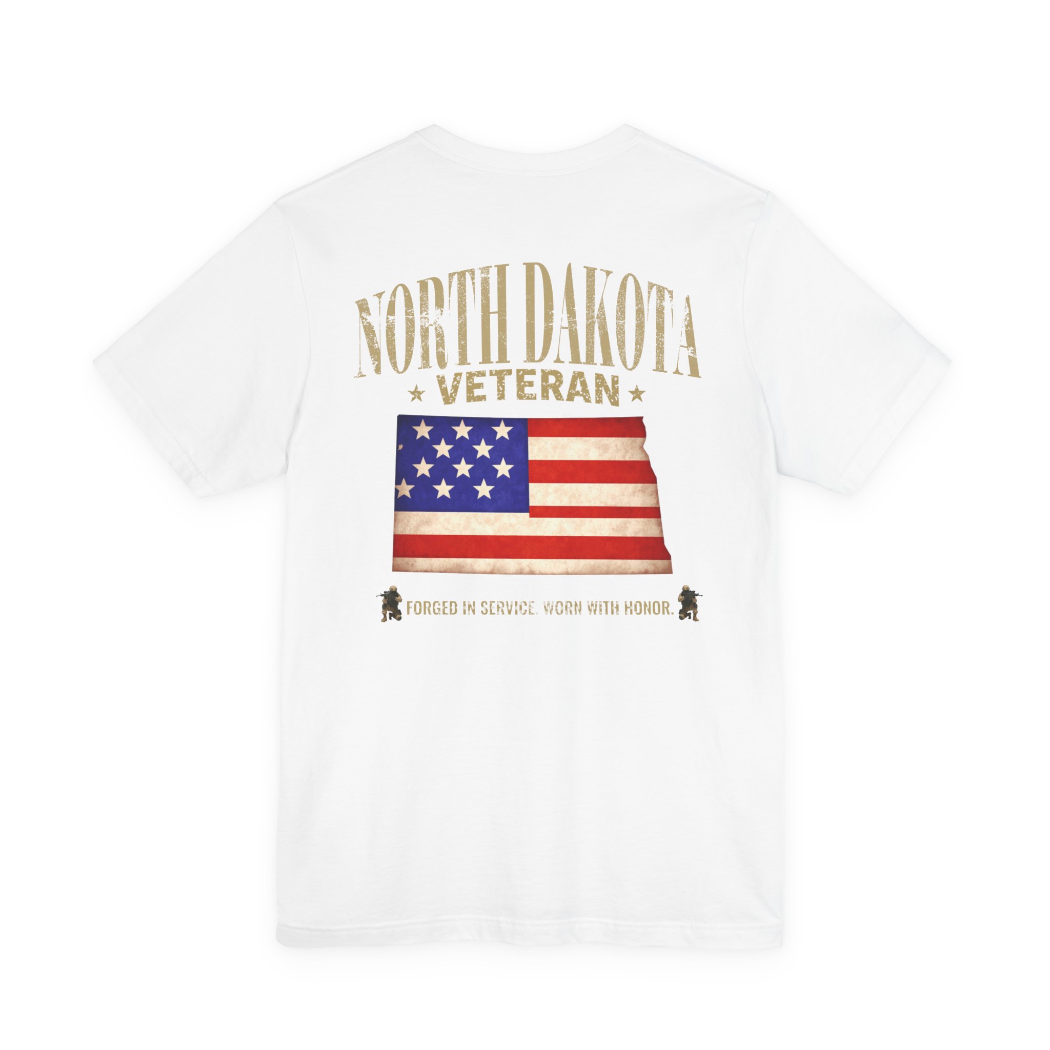 North Dakota Veteran T-Shirt — American Flag Map Military Tribute Tee - Image 14