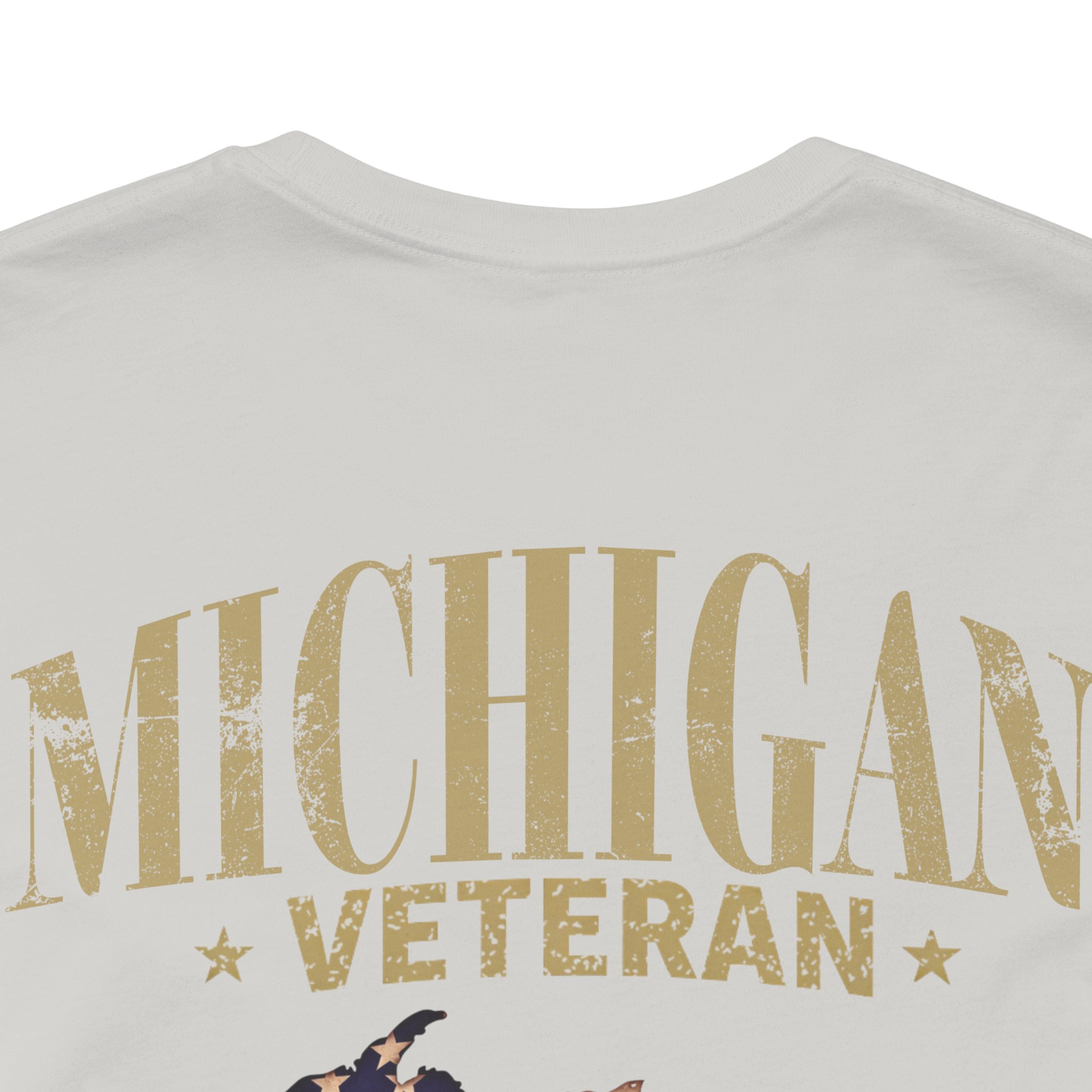 Michigan Veteran T-Shirt — American Flag Map Military Tribute Tee - Image 38