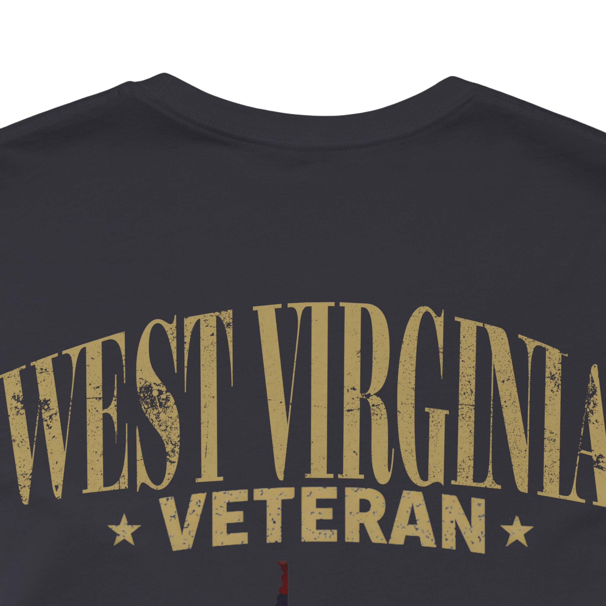 West Virginia Veteran T-Shirt — American Flag Map Military Tribute Tee - Image 34