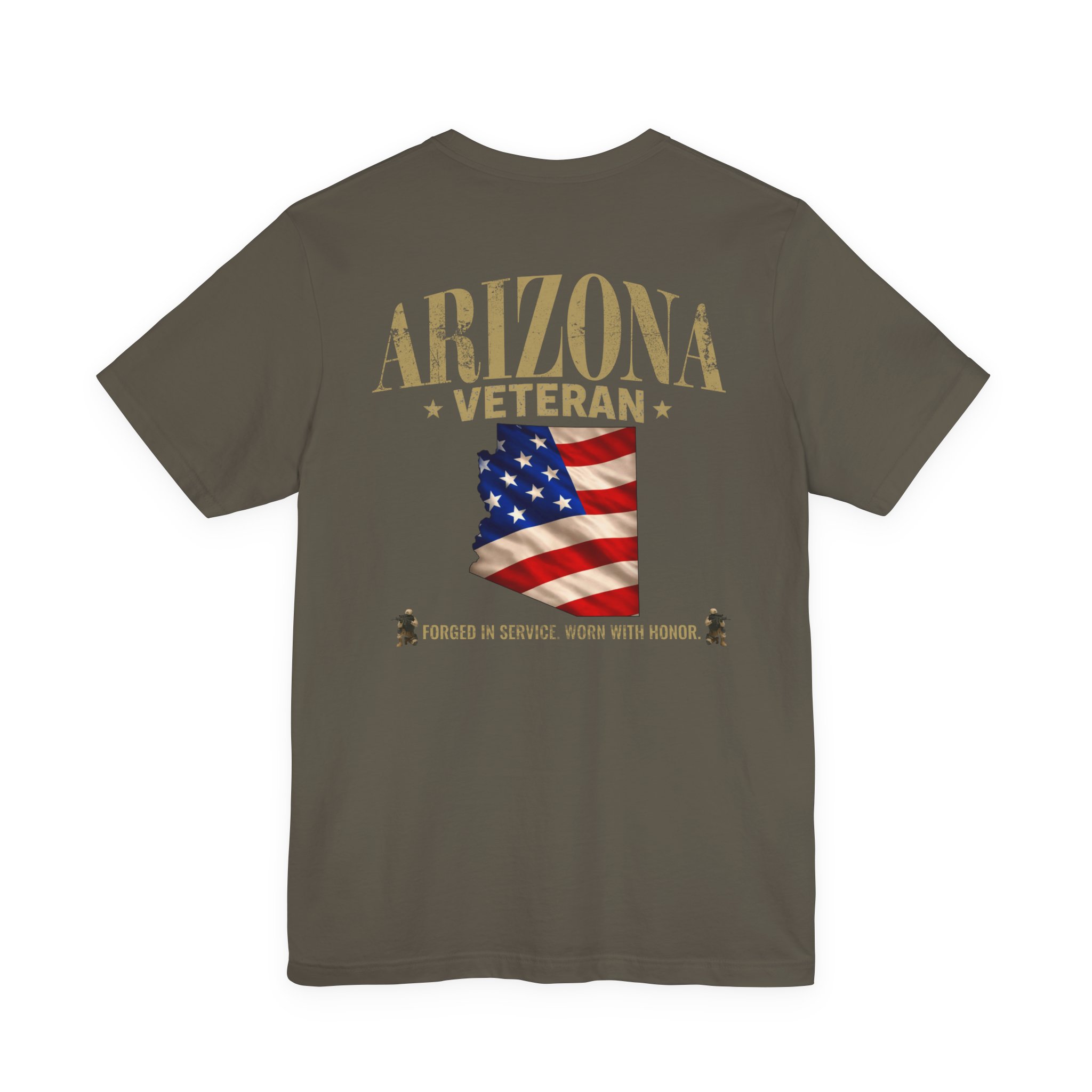 Arizona Veteran T-Shirt — American Flag Map Military Tribute Tee - Image 22