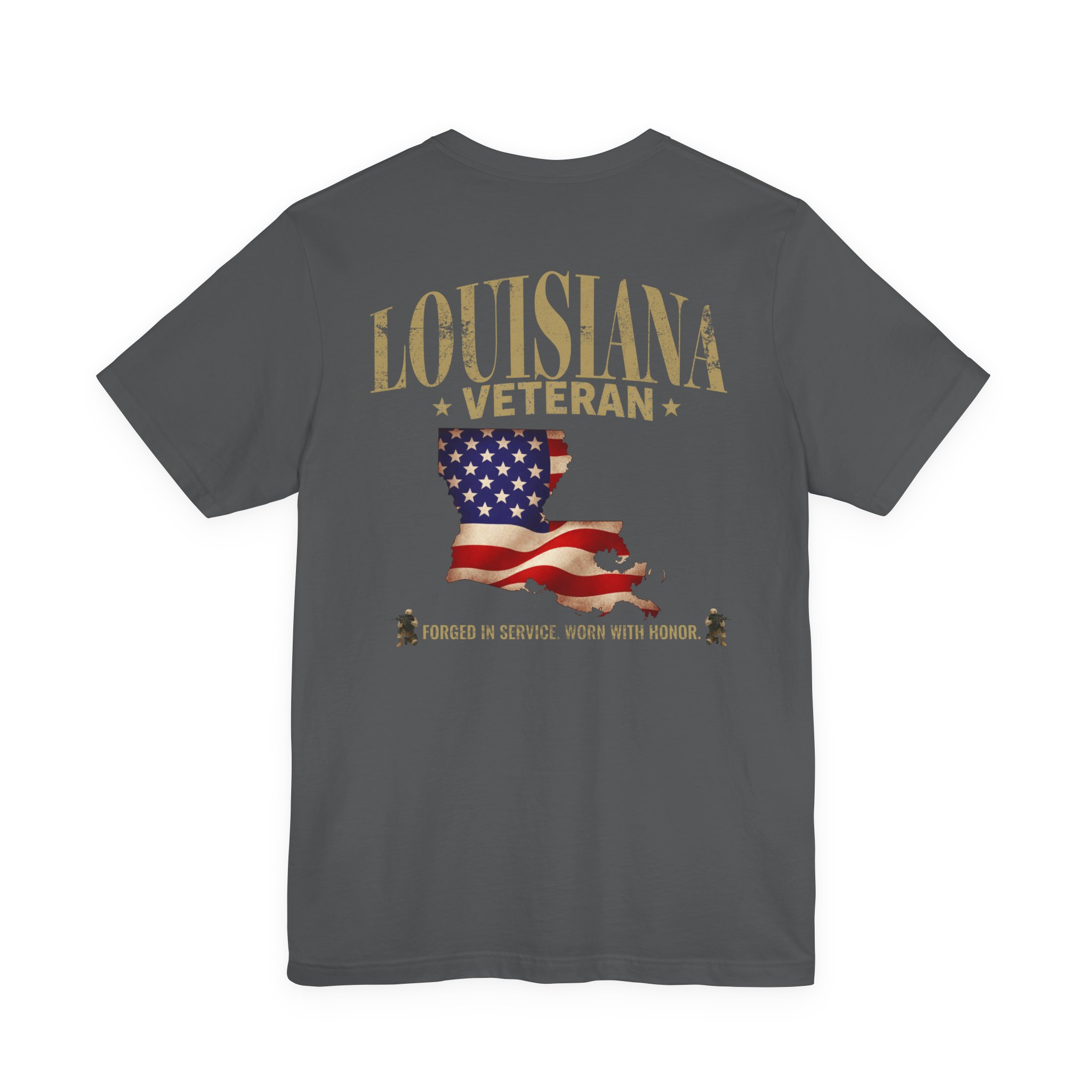 Louisiana Veteran T-Shirt — American Flag Alaska Map Military Tribute Tee - Image 9