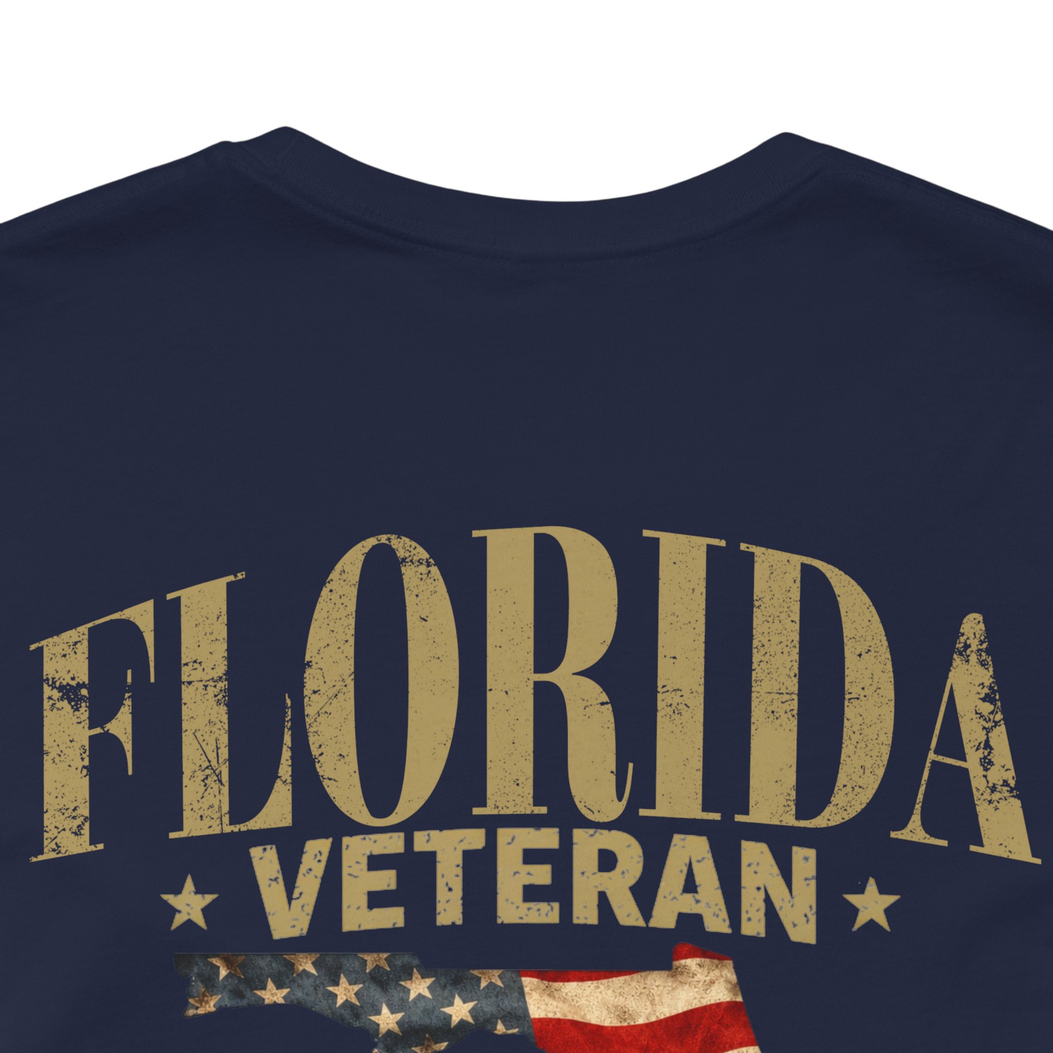 Florida Veteran T-Shirt — American Flag Map Military Tribute Tee - Image 6