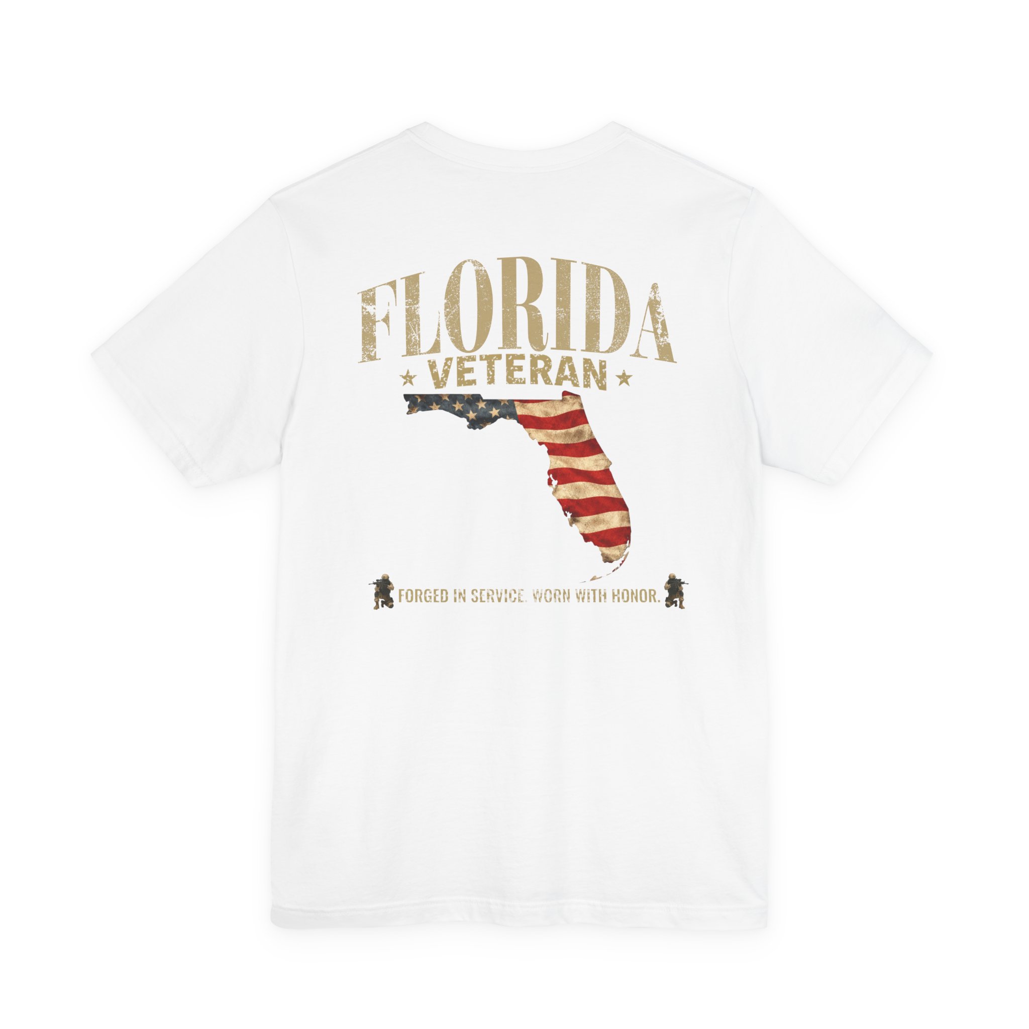 Florida Veteran T-Shirt — American Flag Map Military Tribute Tee - Image 12
