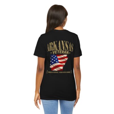 Arkansasa Veteran T-Shirt — American Flag Map Military Tribute Tee