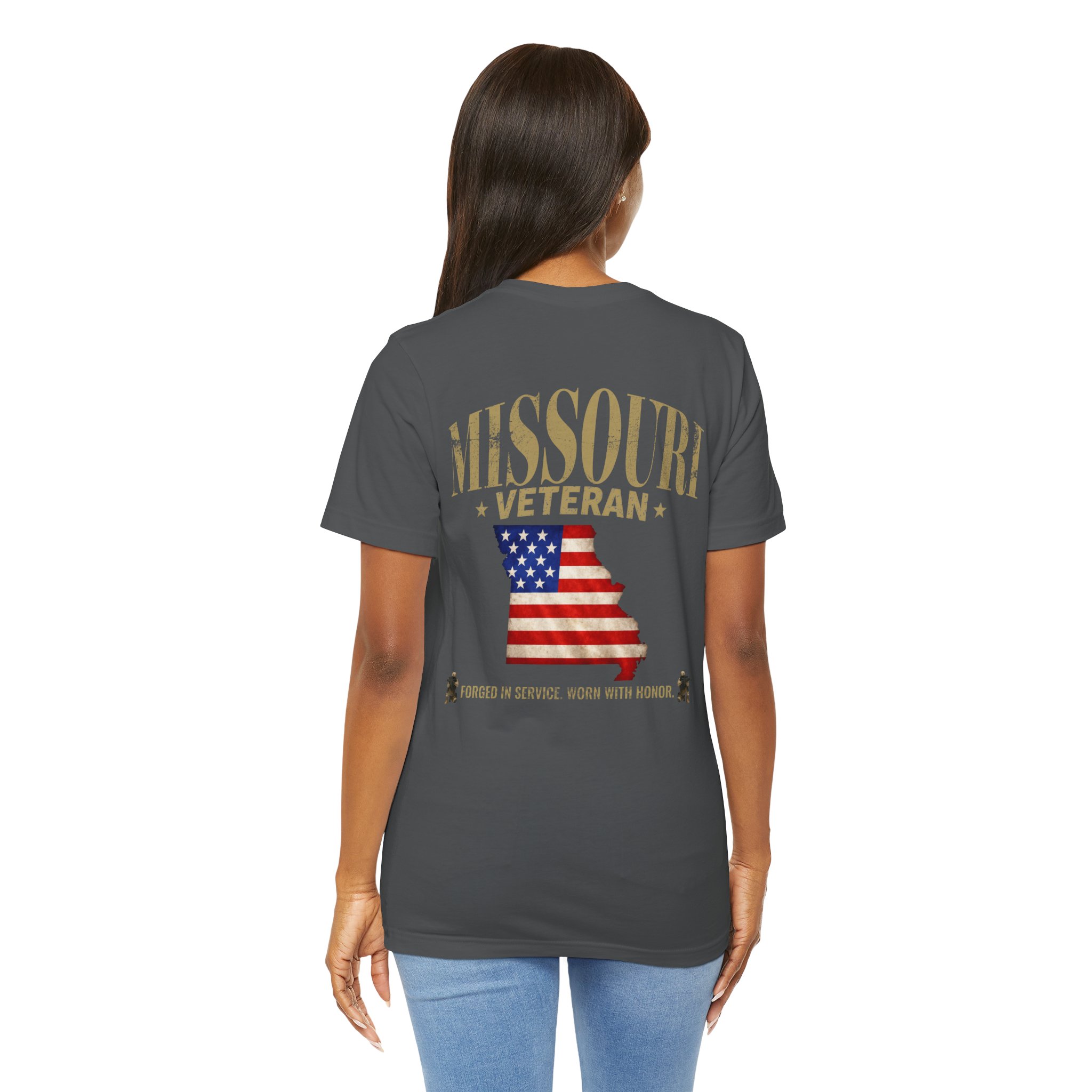 Missouri Veteran T-Shirt — American Flag Map Military Tribute Tee - Image 45
