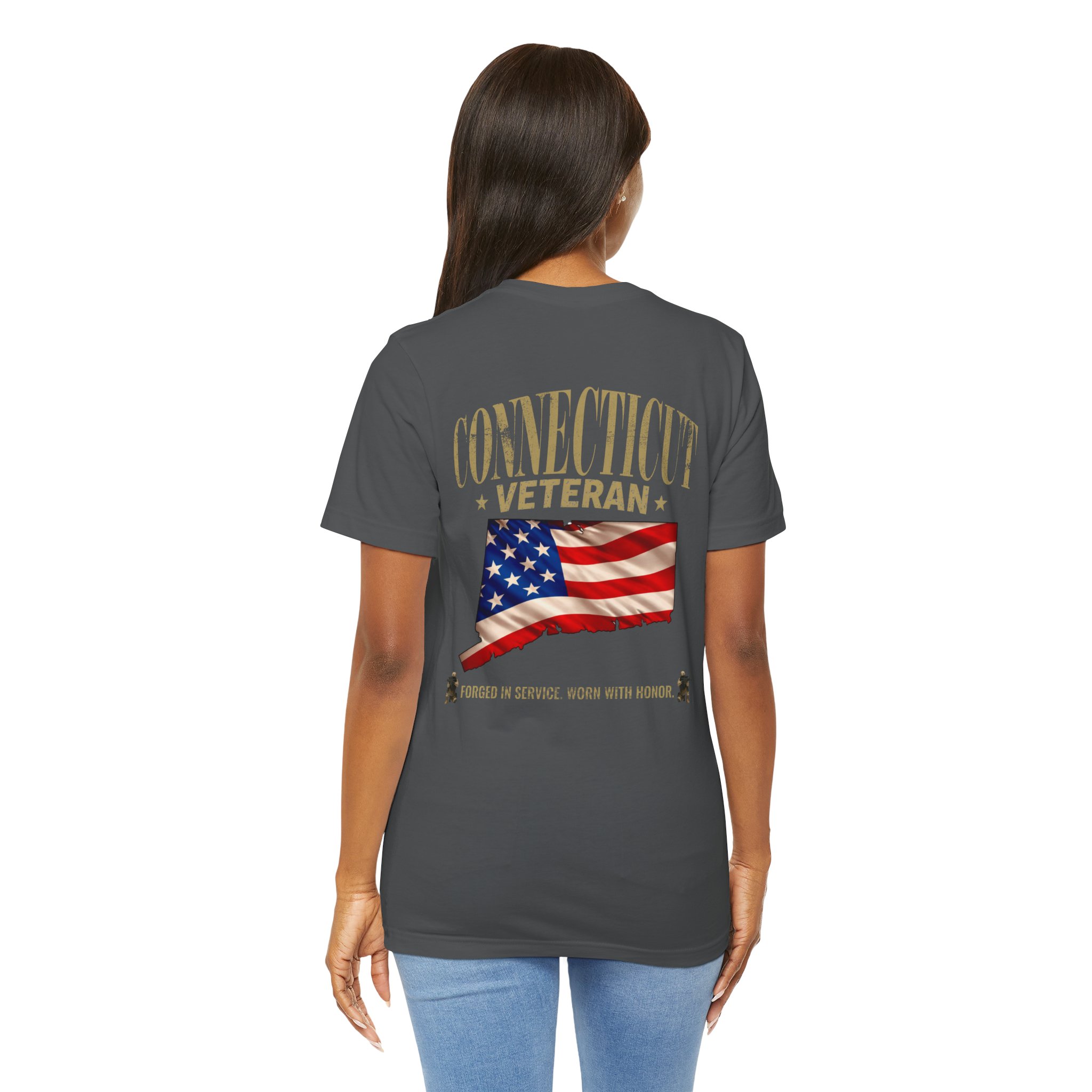Connecticut Veteran T-Shirt — American Flag Alaska Map Military Tribute Tee - Image 45