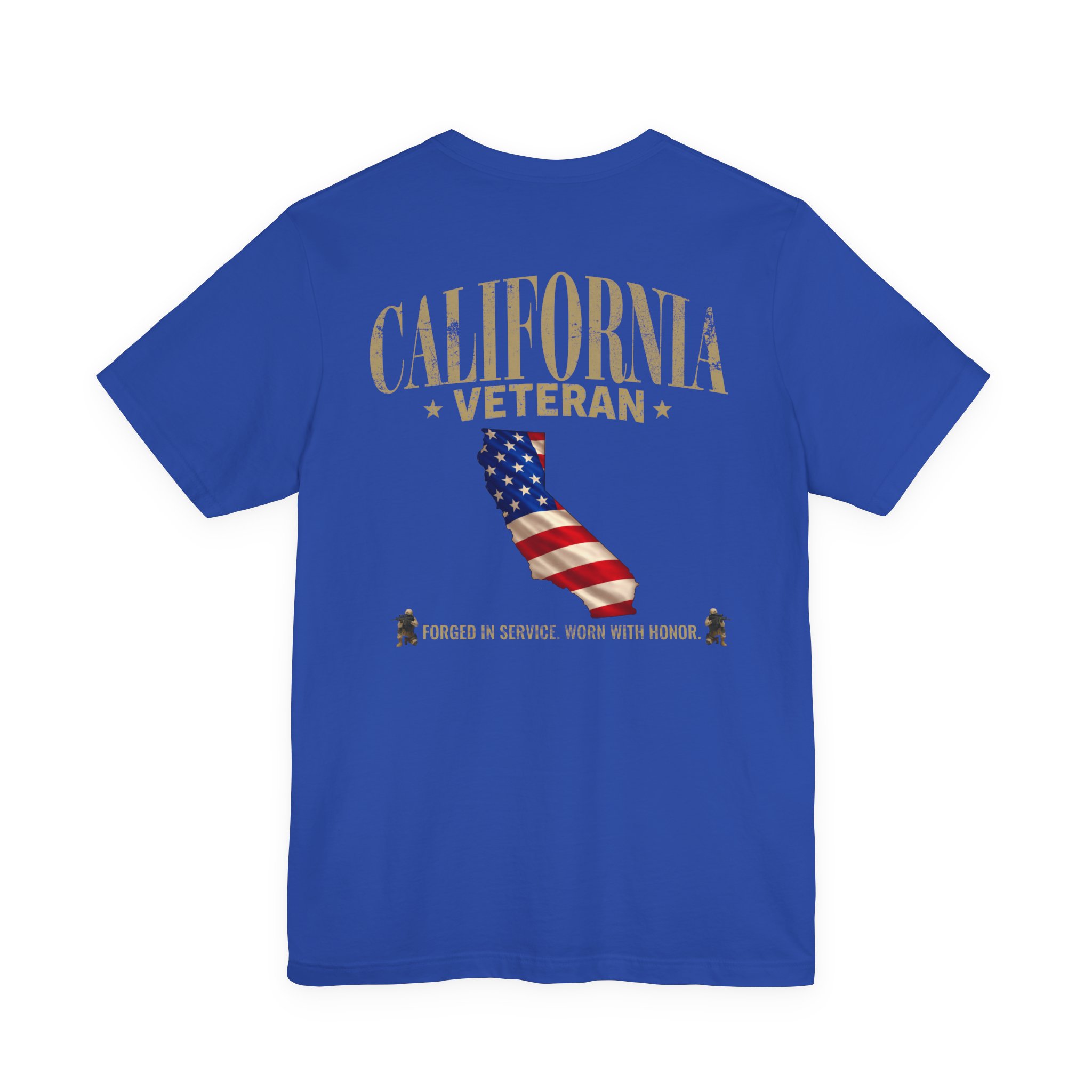 California Veteran T-Shirt — American Flag Map Military Tribute Tee - Image 37