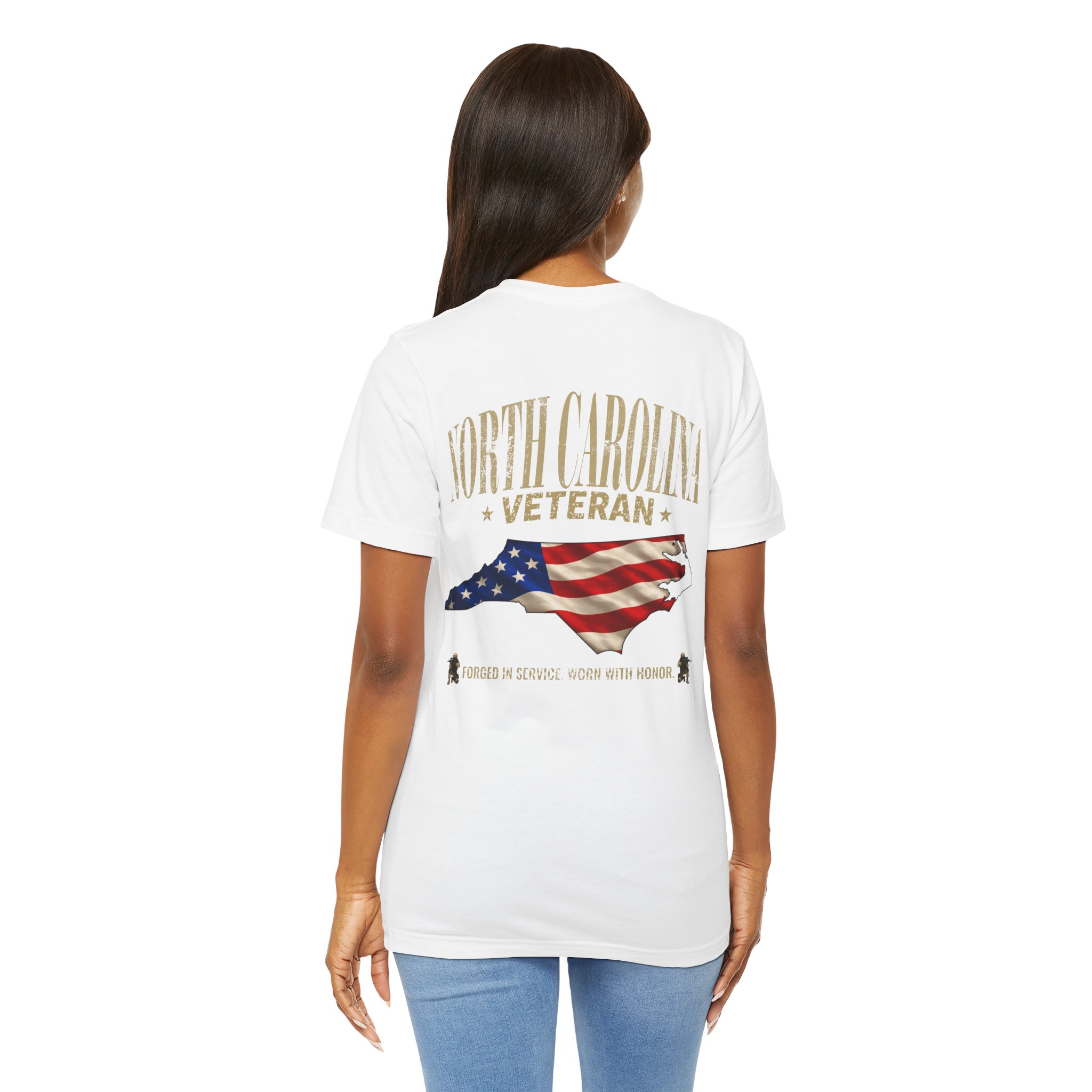 North Carolina Veteran T-Shirt — American Flag Map Military Tribute Tee - Image 12