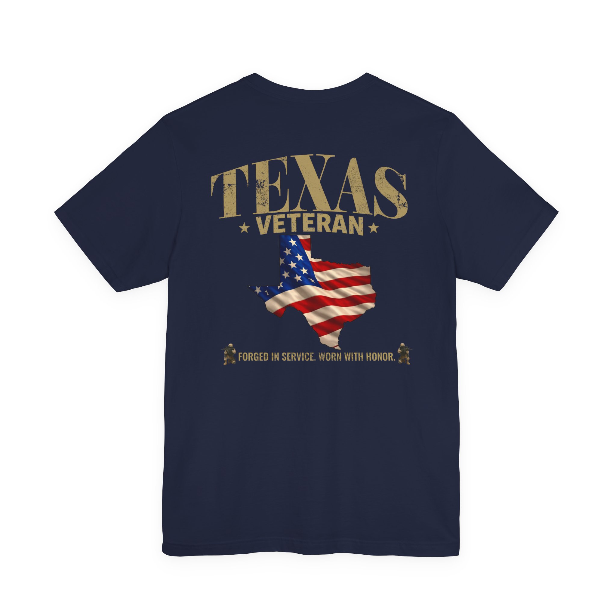 Texas Veteran T-Shirt — American Flag Map Military Tribute Tee - Image 27