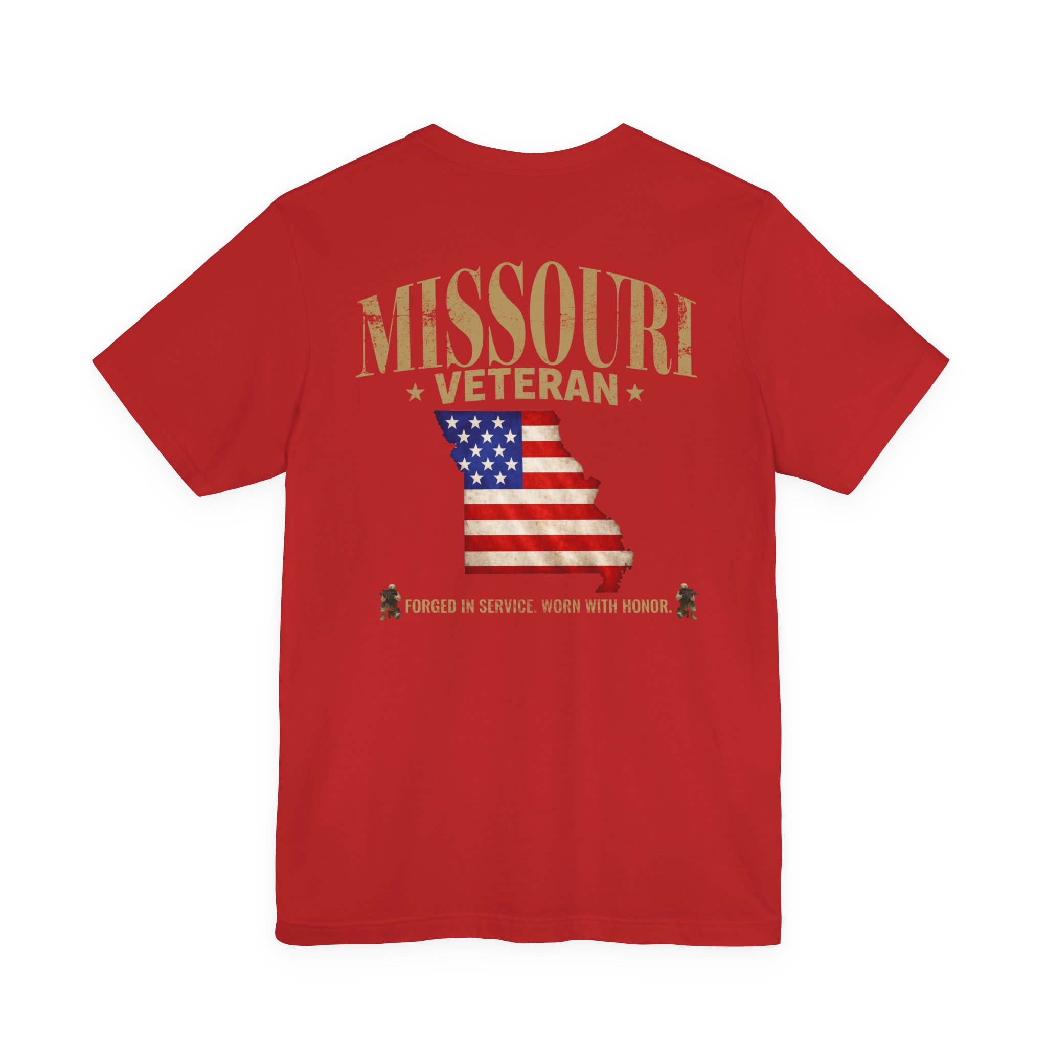 Missouri Veteran T-Shirt — American Flag Map Military Tribute Tee - Image 47