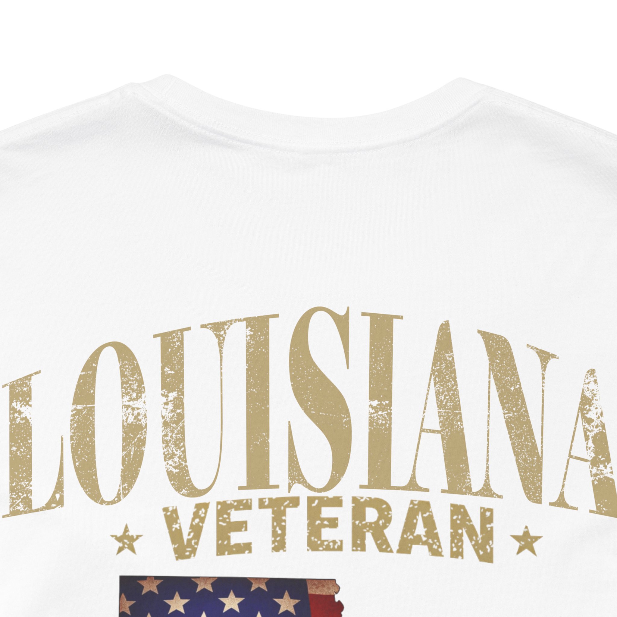 Louisiana Veteran T-Shirt — American Flag Alaska Map Military Tribute Tee - Image 34