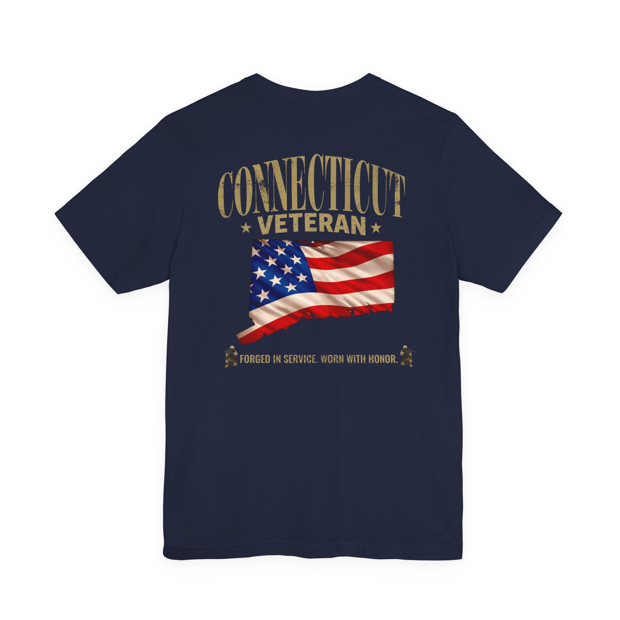 Connecticut Veteran T-Shirt — American Flag Alaska Map Military Tribute Tee - Image 47