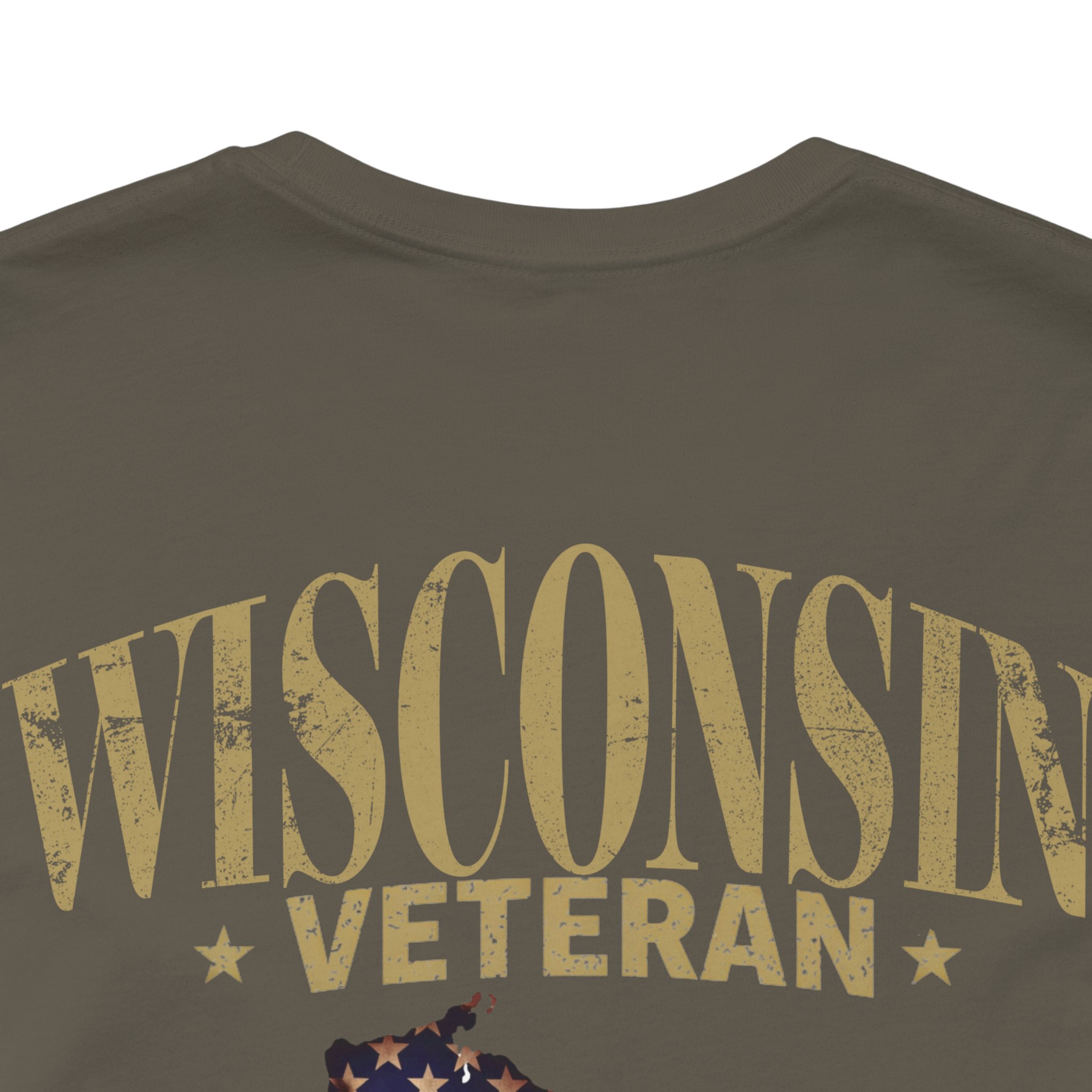 Wisconsin Veteran T-Shirt — American Flag Map Military Tribute Tee - Image 39