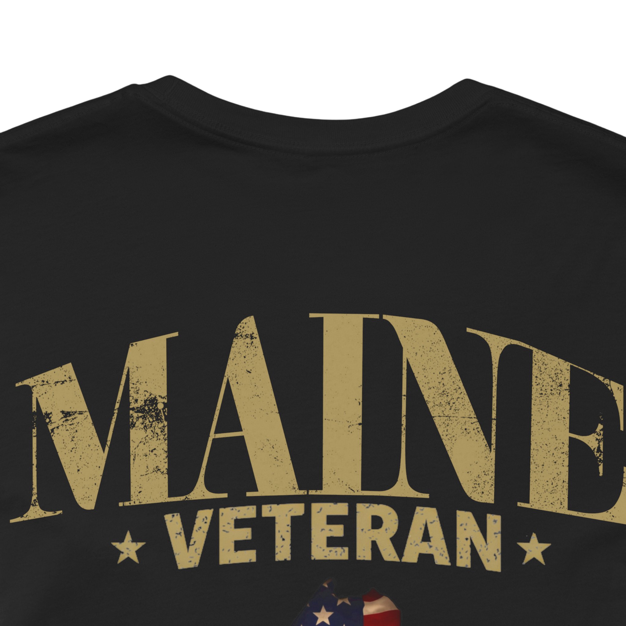 Maine Veteran T-Shirt — American Flag Map Military Tribute Tee - Image 24