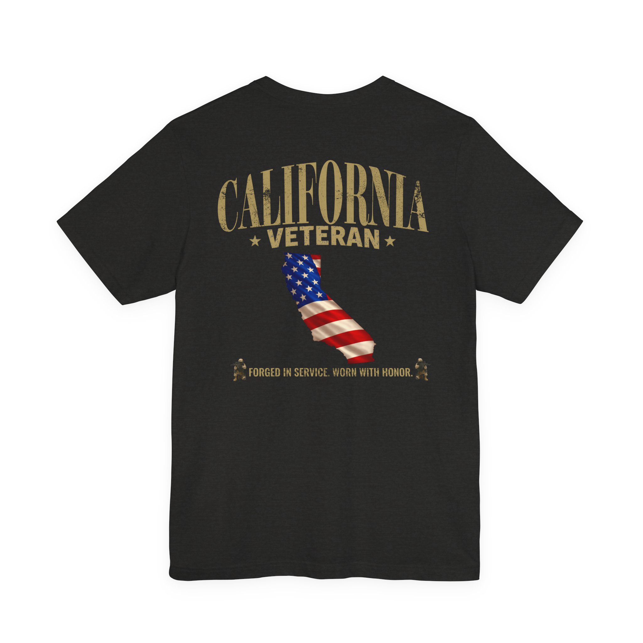California Veteran T-Shirt — American Flag Map Military Tribute Tee - Image 56
