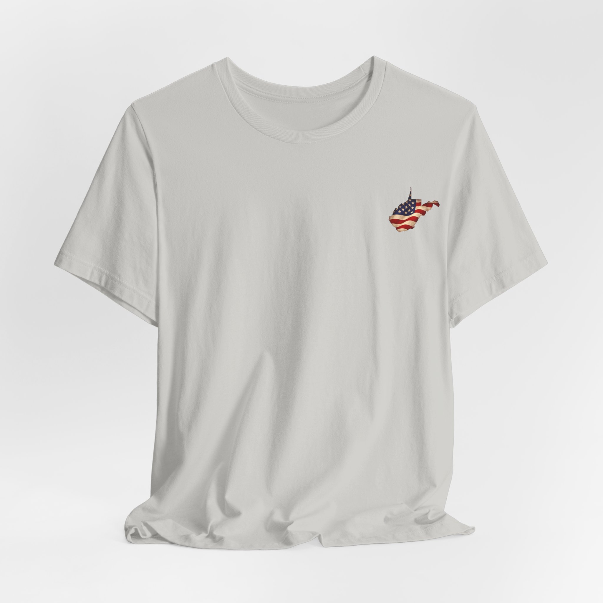 West Virginia Veteran T-Shirt — American Flag Map Military Tribute Tee - Image 14