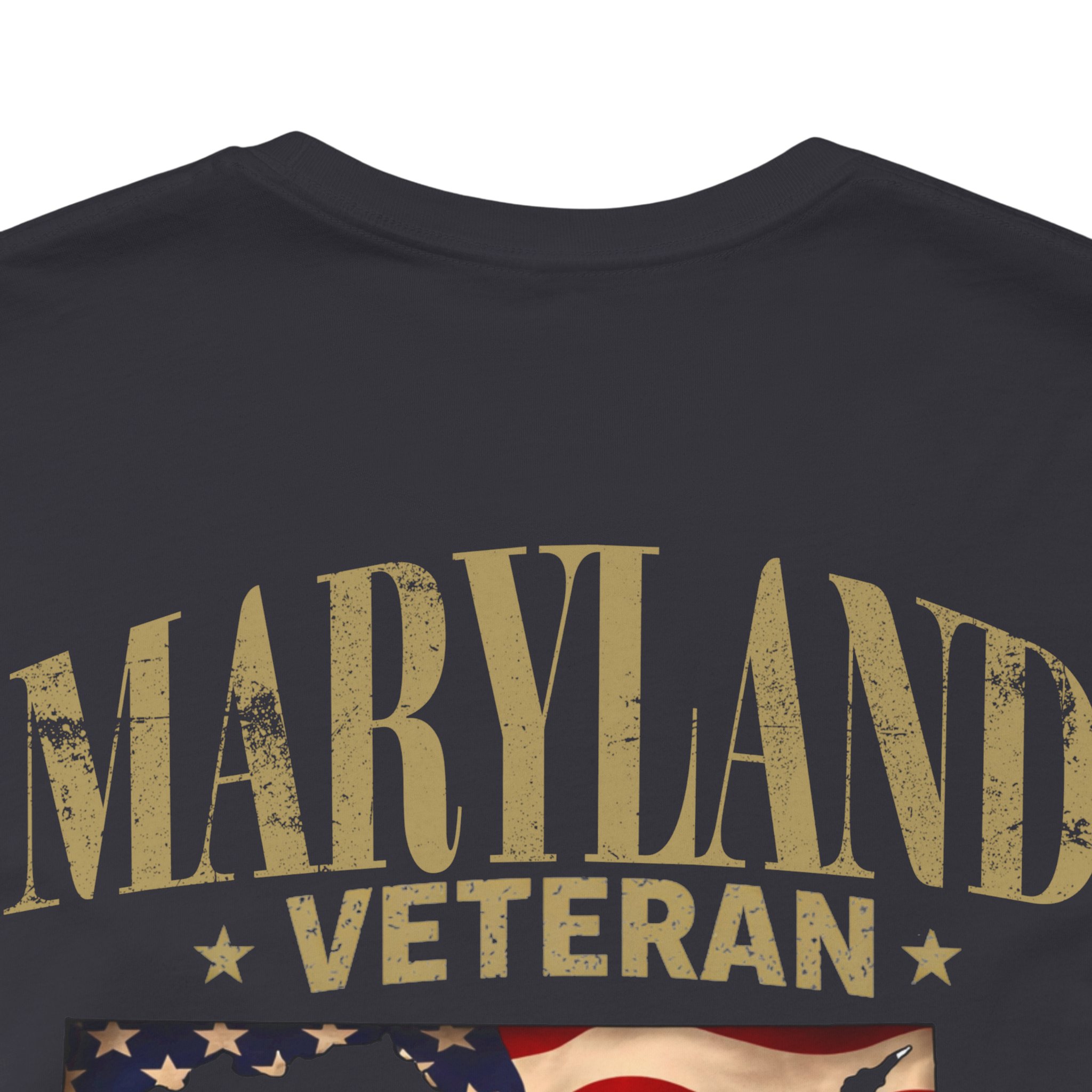 Maryland Veteran T-Shirt — American Flag Map Military Tribute Tee - Image 7