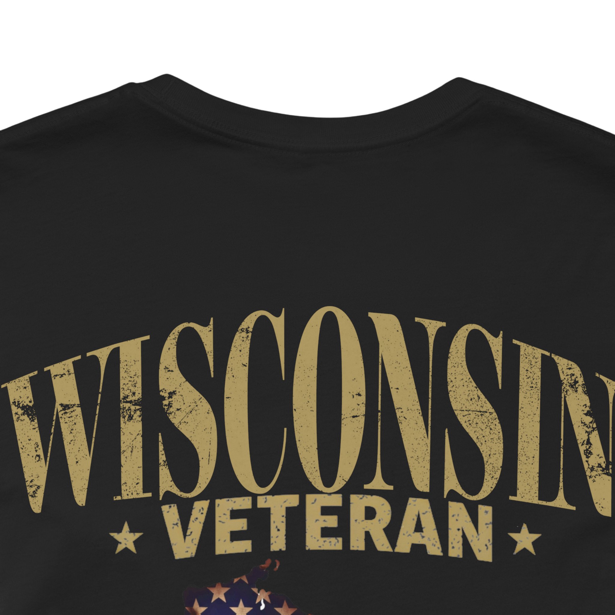 Wisconsin Veteran T-Shirt — American Flag Map Military Tribute Tee - Image 34