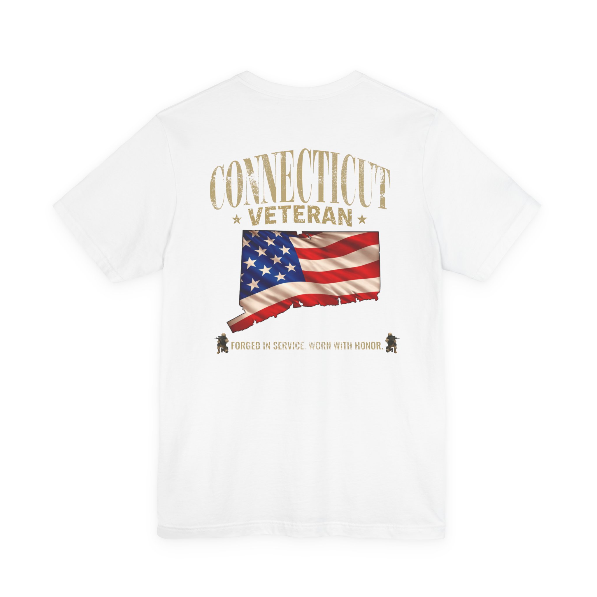 Connecticut Veteran T-Shirt — American Flag Alaska Map Military Tribute Tee - Image 7