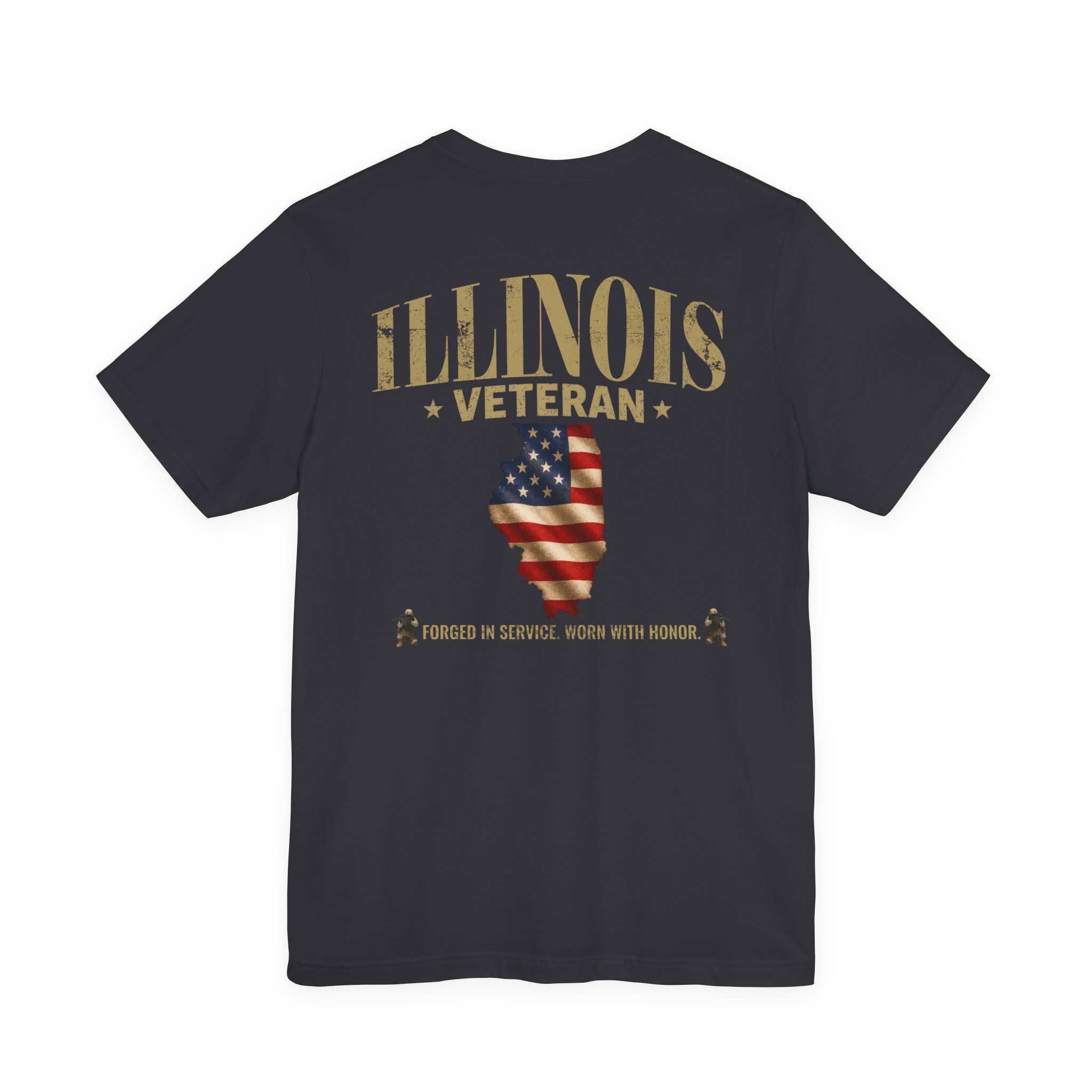 Illinois Veteran T-Shirt — American Flag Alaska Map Military Tribute Tee - Image 27