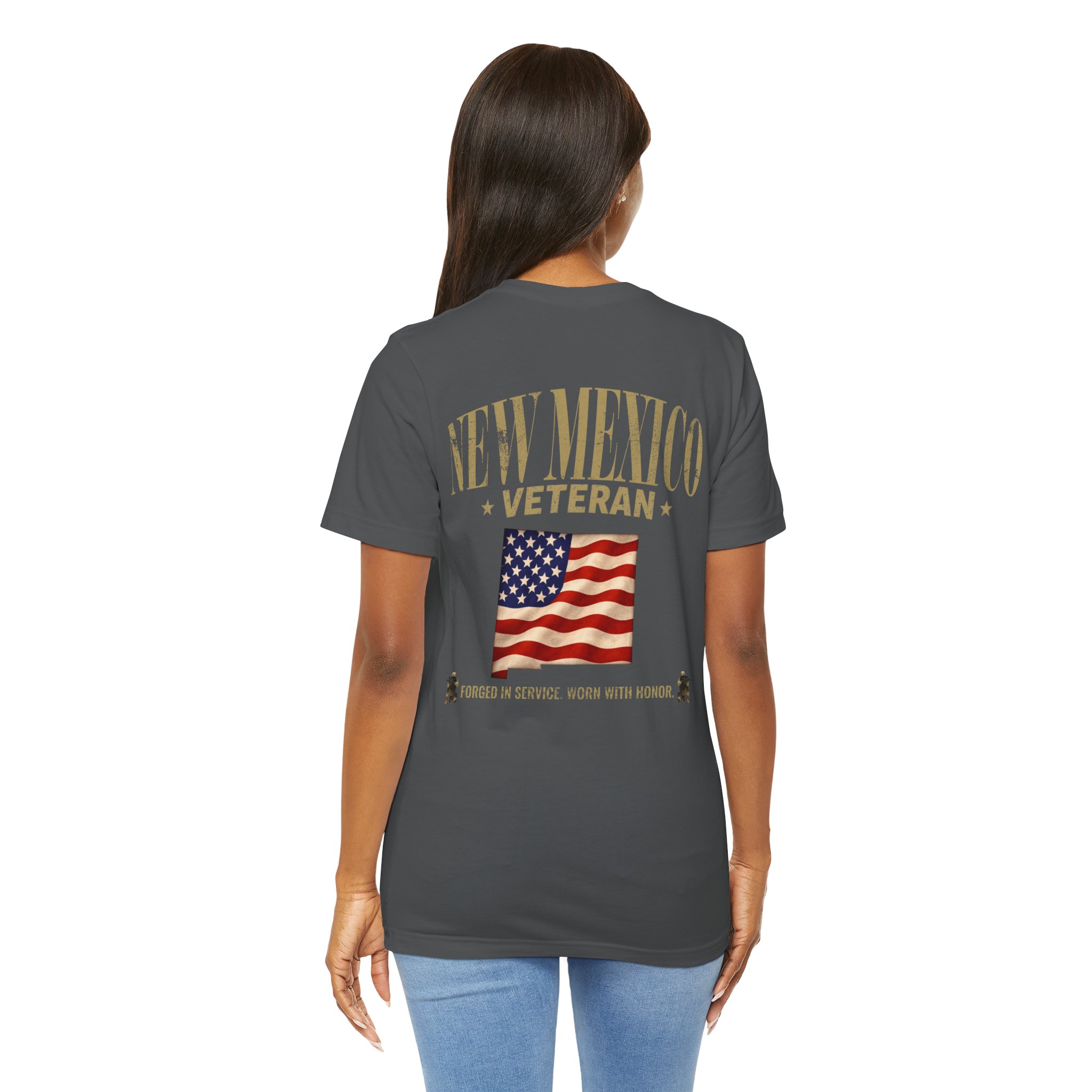 New Mexico Veteran T-Shirt — American Flag Map Military Tribute Tee - Image 36