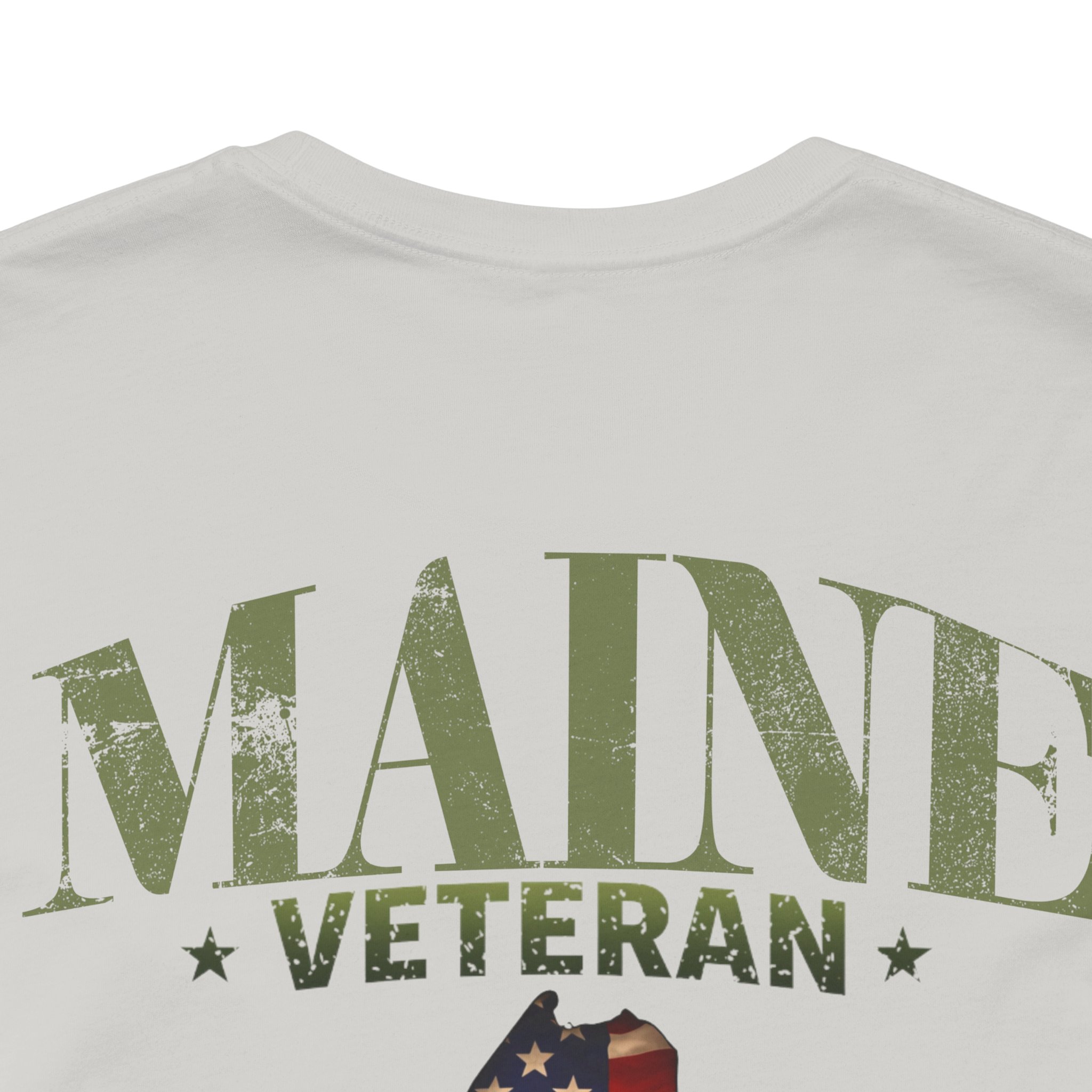 Maine Veteran T-Shirt — American Flag Map Military Tribute Tee