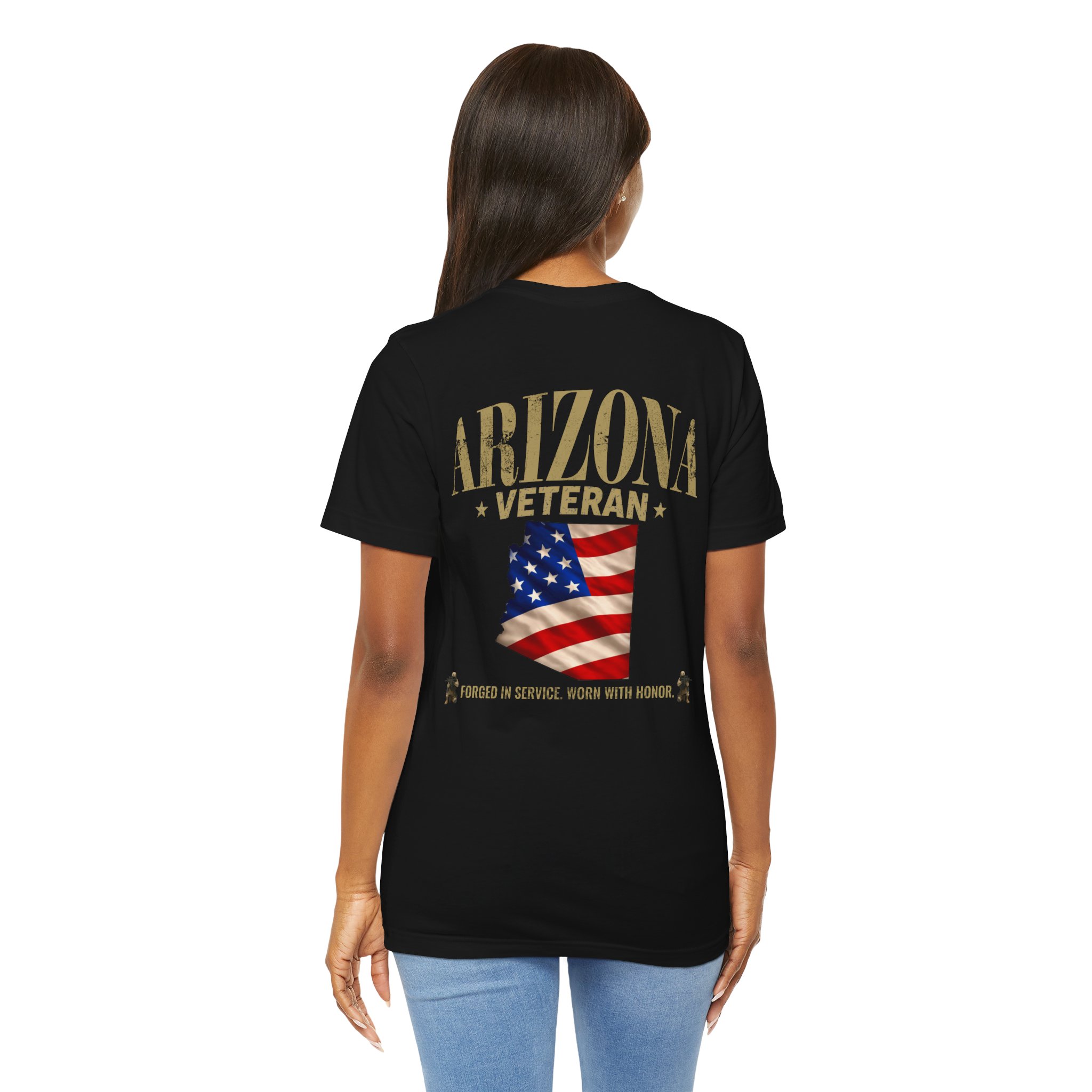 Arizona Veteran T-Shirt — American Flag Map Military Tribute Tee - Image 15