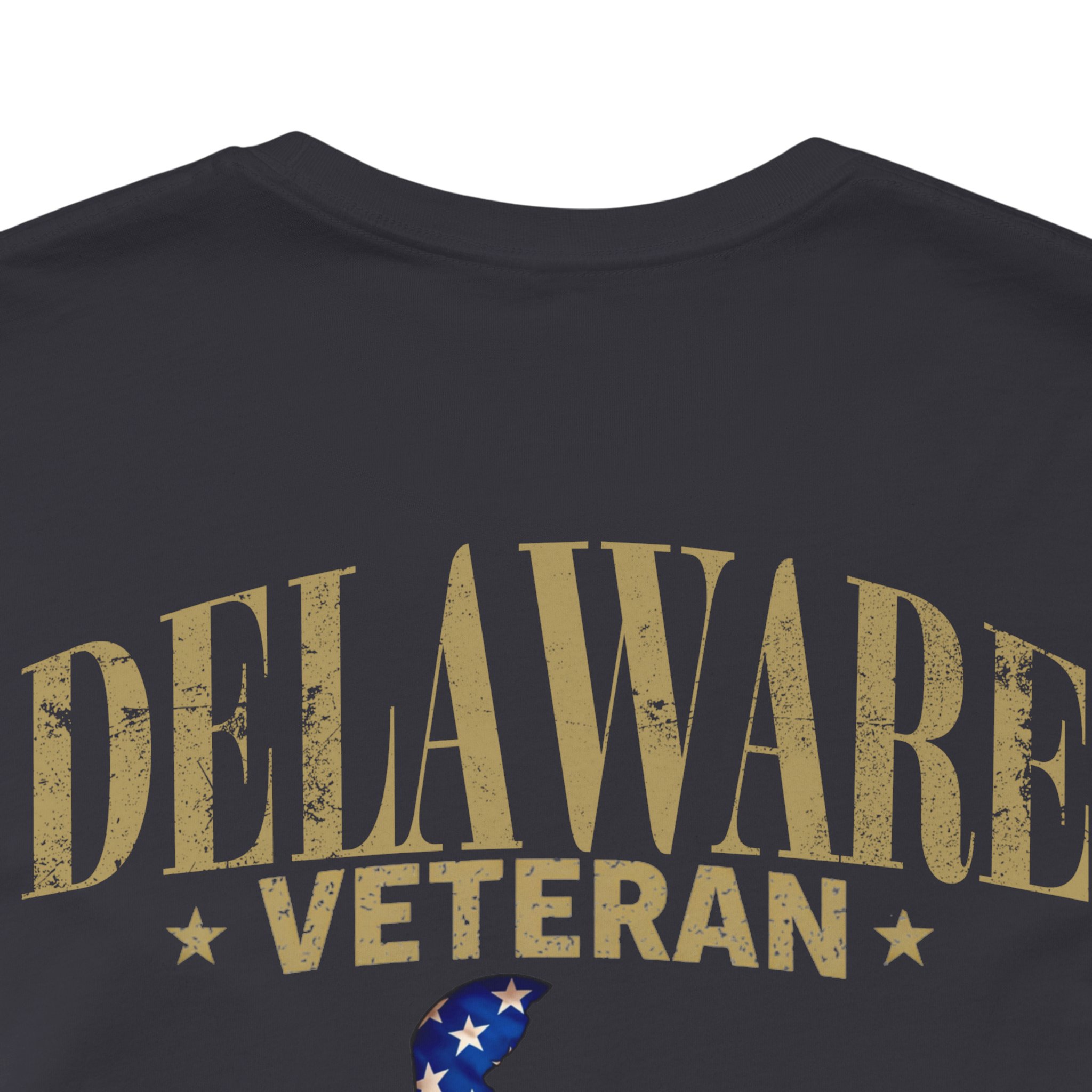 Delaware Veteran T-Shirt — American Flag Map Military Tribute Tee - Image 34