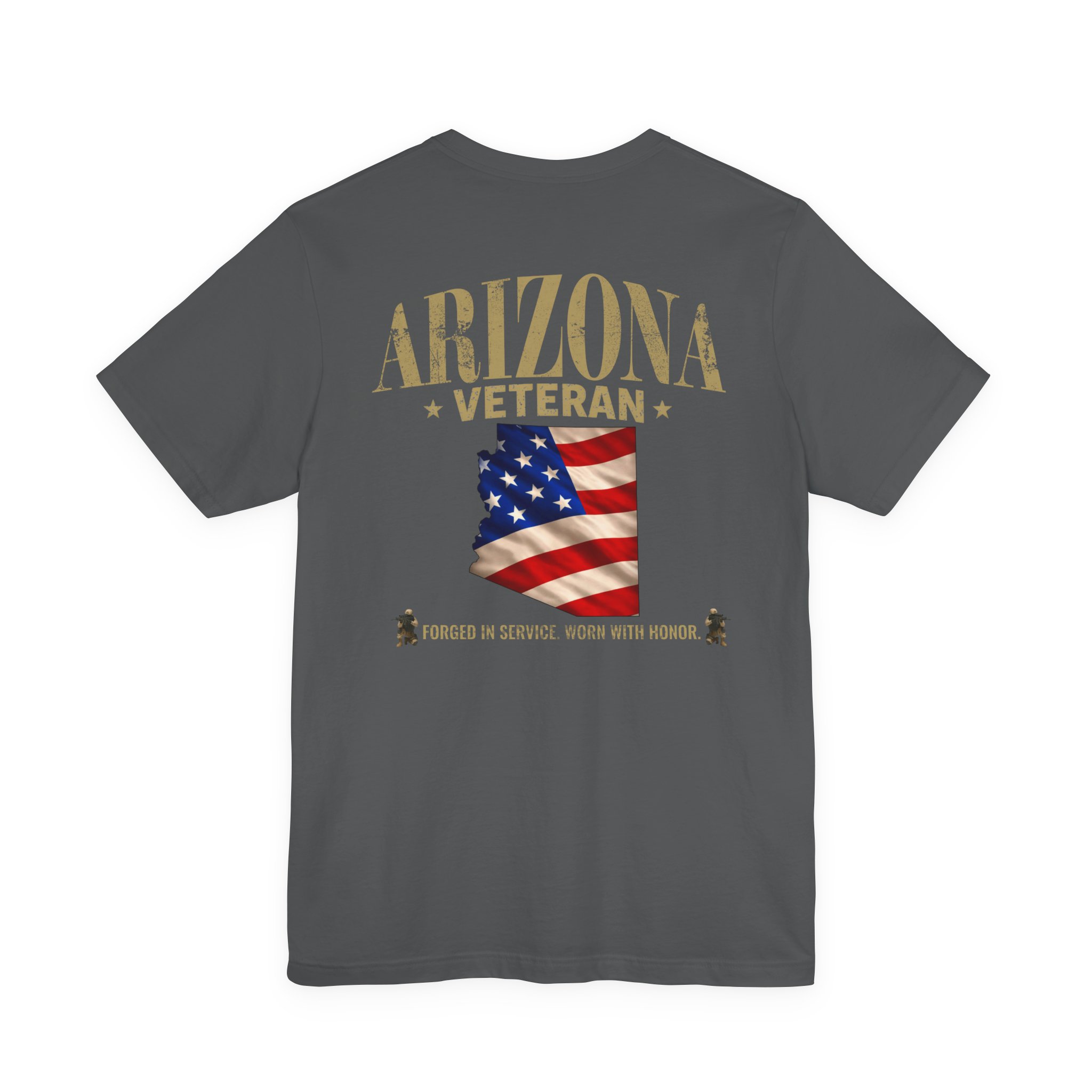 Arizona Veteran T-Shirt — American Flag Map Military Tribute Tee - Image 42