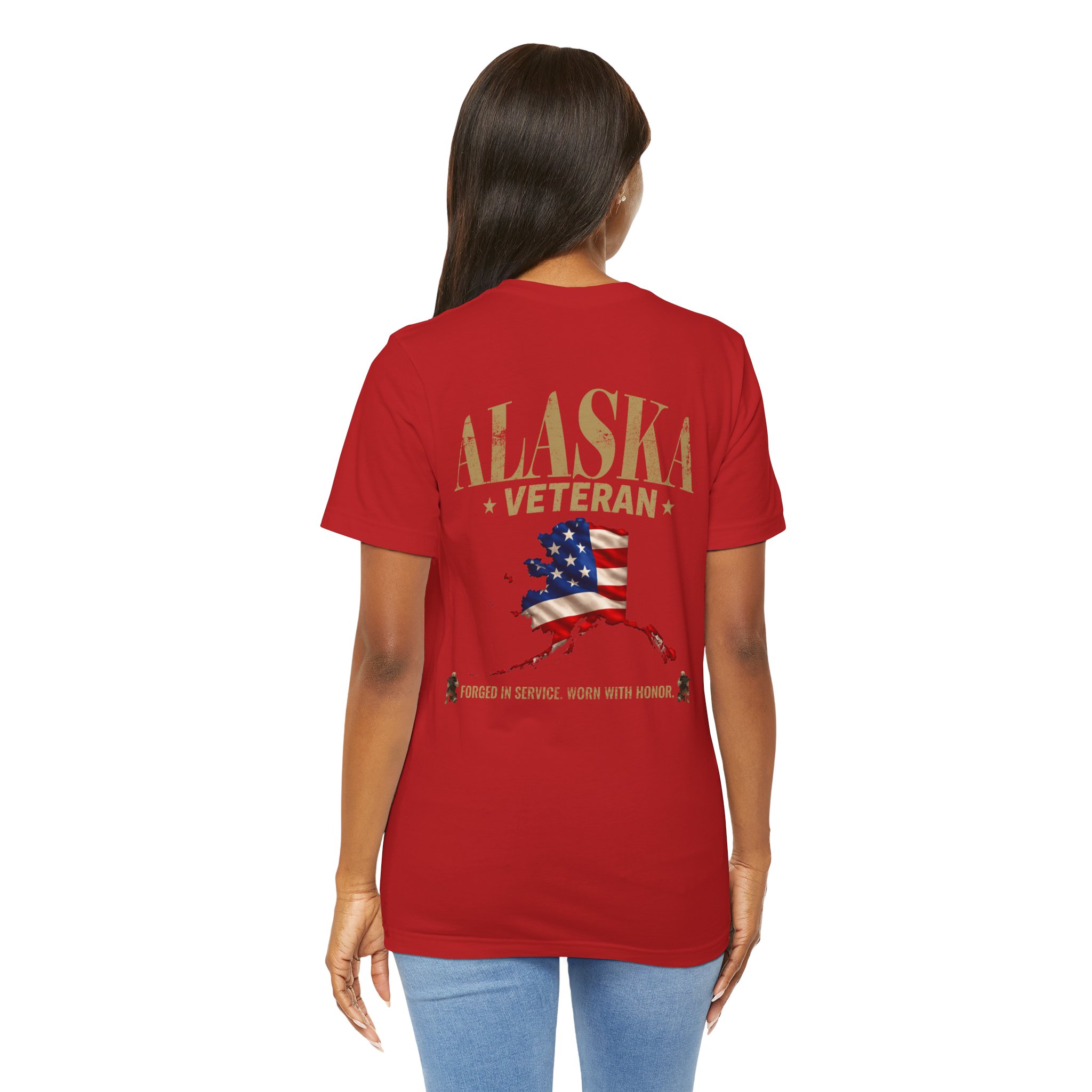Alaska Veteran T-Shirt — American Flag Alaska Map Military Tribute Tee - Image 50