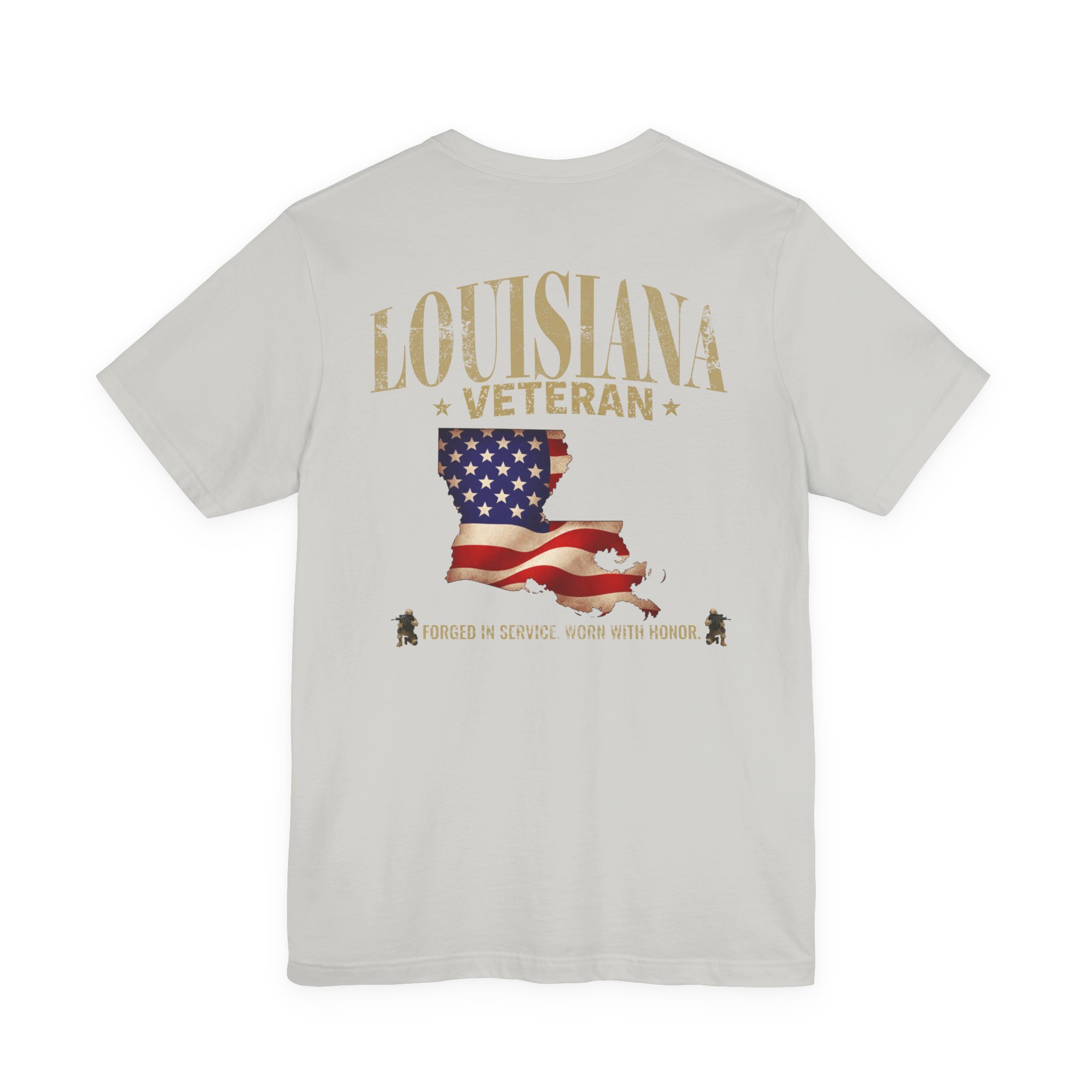 Louisiana Veteran T-Shirt — American Flag Alaska Map Military Tribute Tee - Image 29