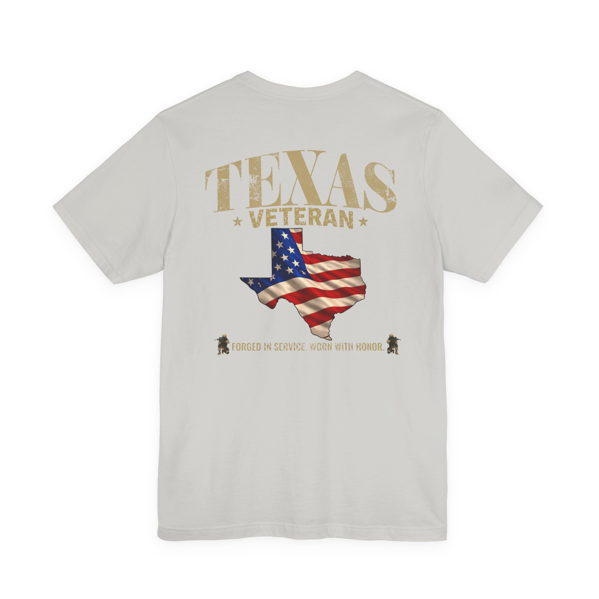Texas Veteran T-Shirt — American Flag Map Military Tribute Tee - Image 37