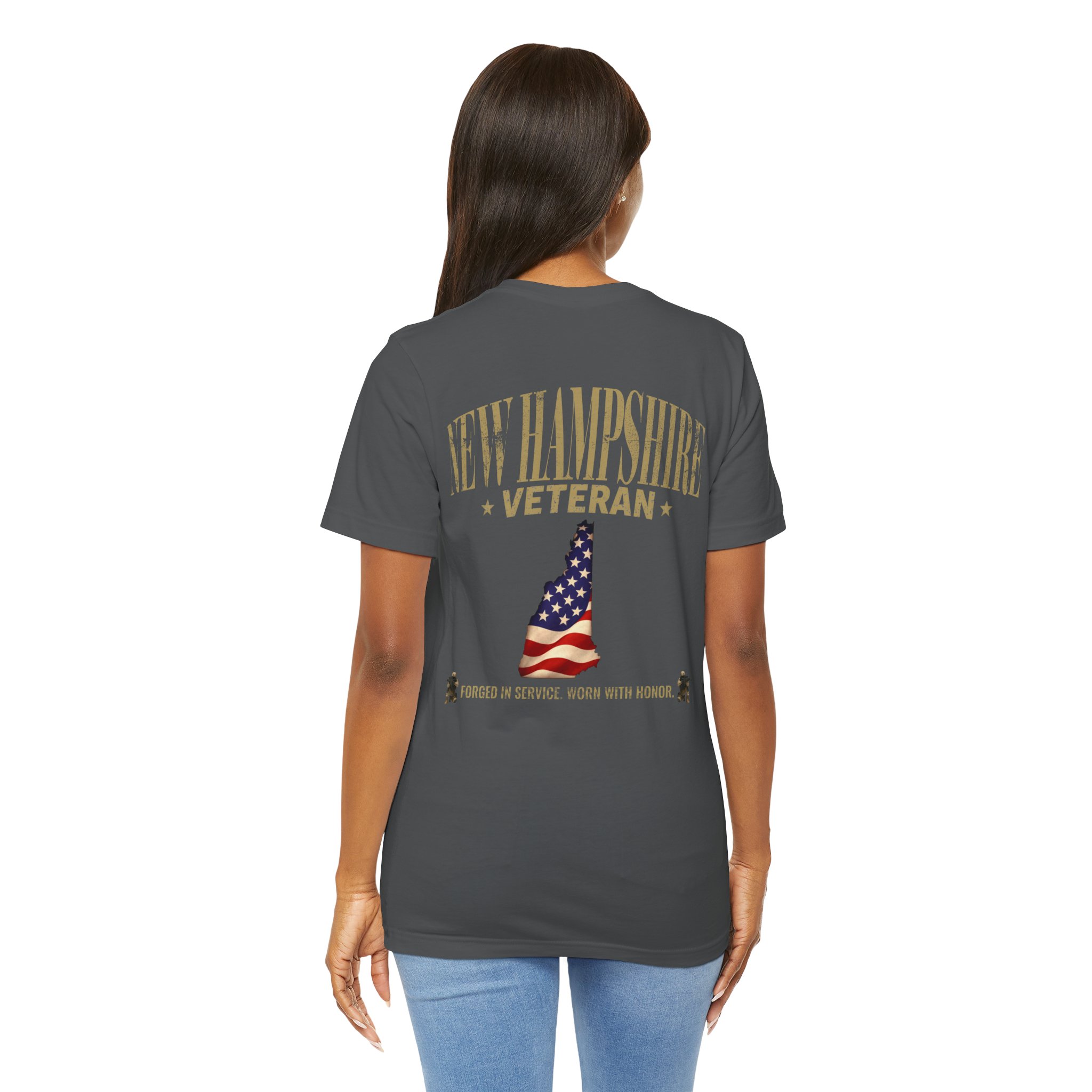 New Hampshire Veteran T-Shirt — American Flag Map Military Tribute Tee - Image 45